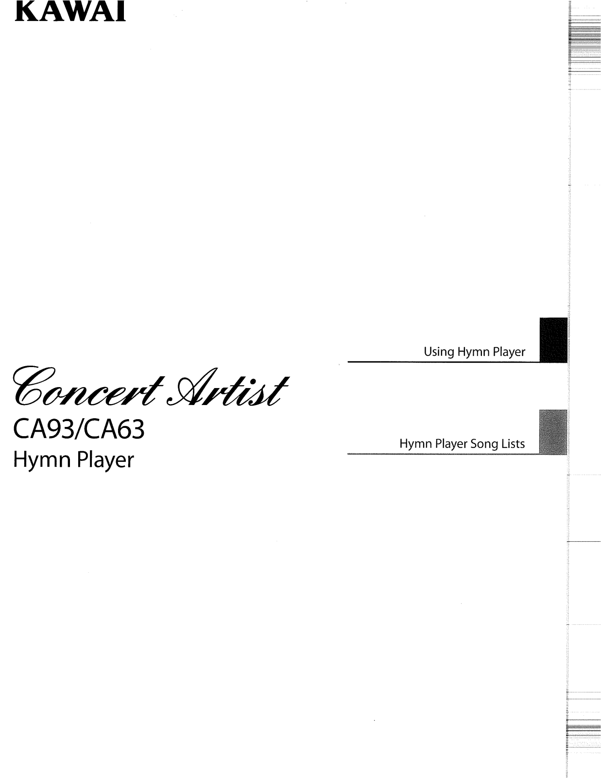KAWAI CA63, CA93 User Guide