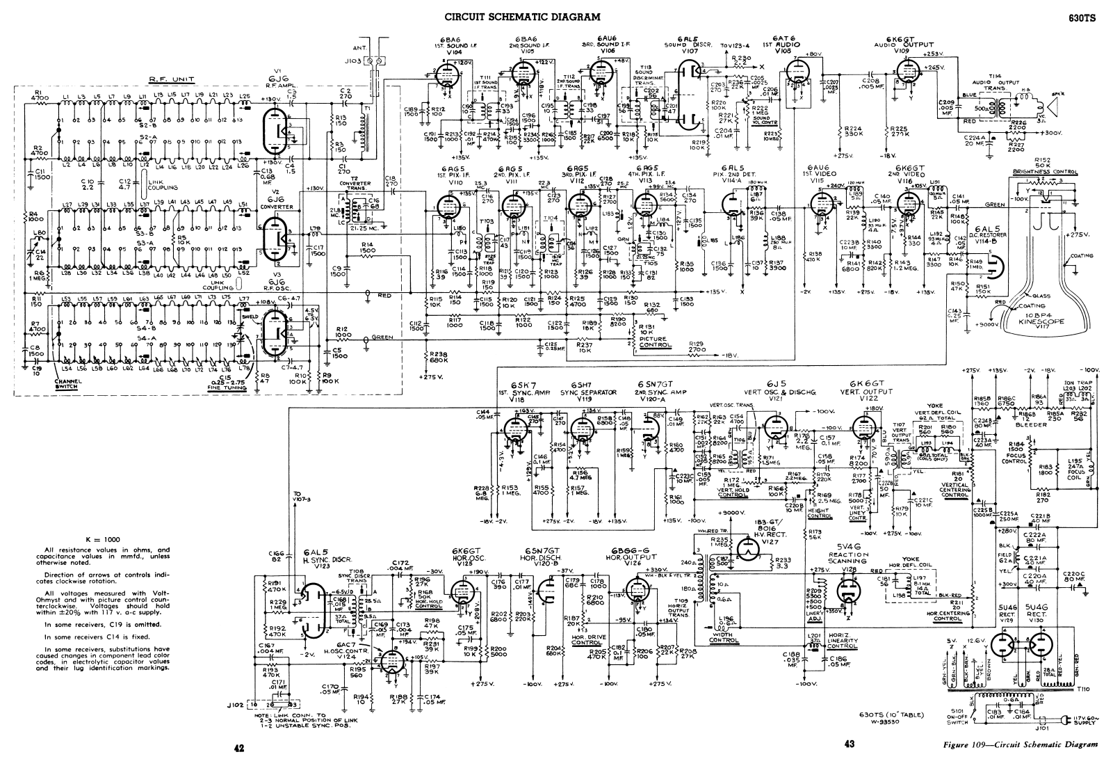 RCA 630TS-2 Schematic