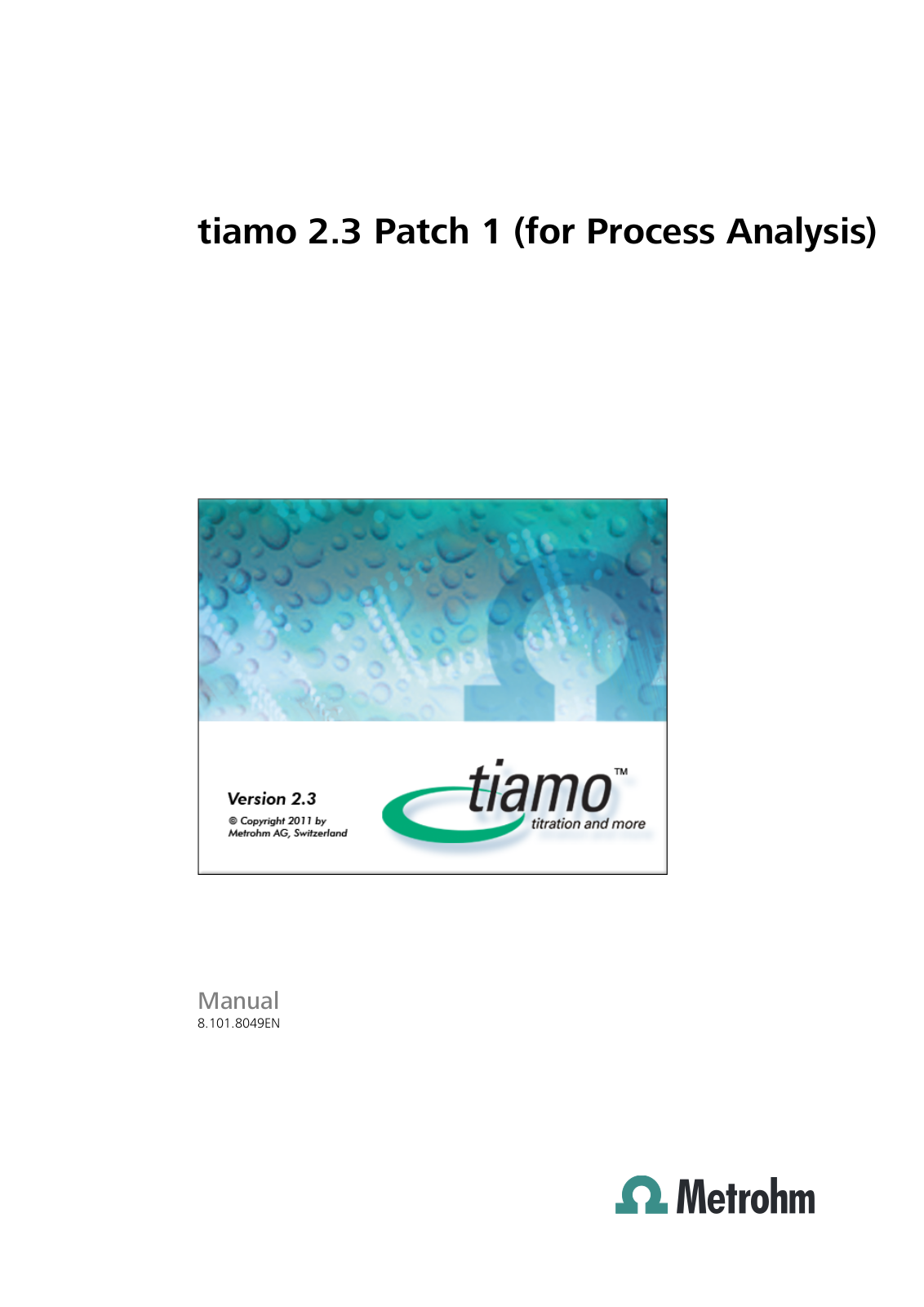 Metrohm tiamo 2.3 User Manual