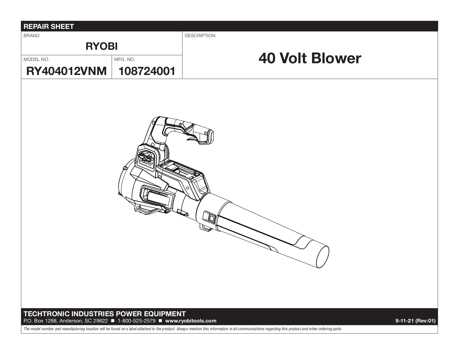 Ryobi RY404012VNM user guide - ManualMachine.com