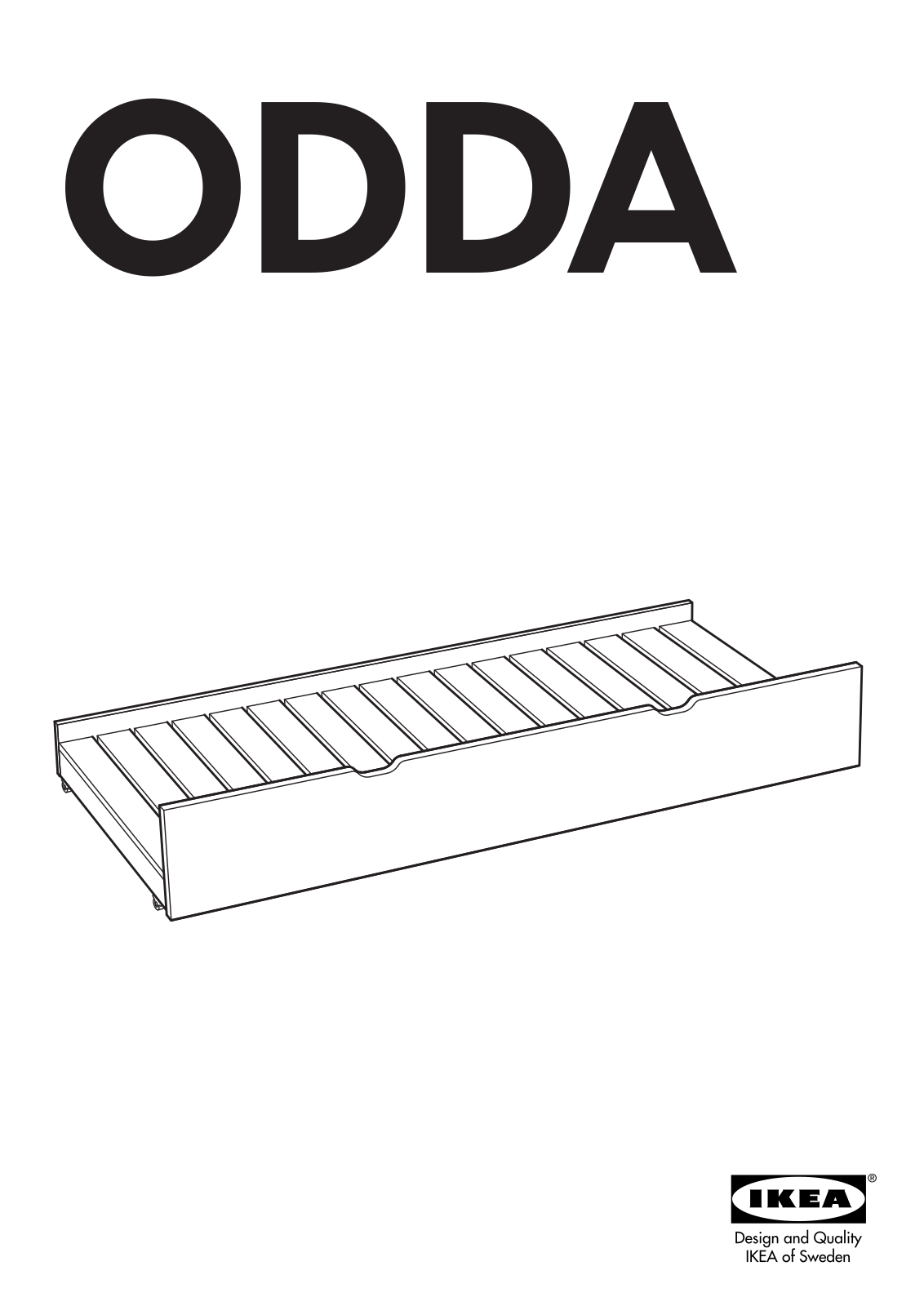 IKEA ODDA PULL OUT BED TWIN Assembly Instruction