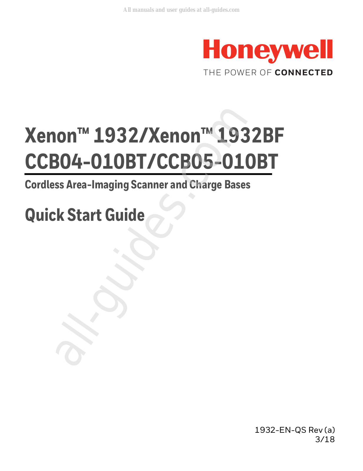 Honeywell CCB04-010BT, CCB05-010BT Quick Start Manual