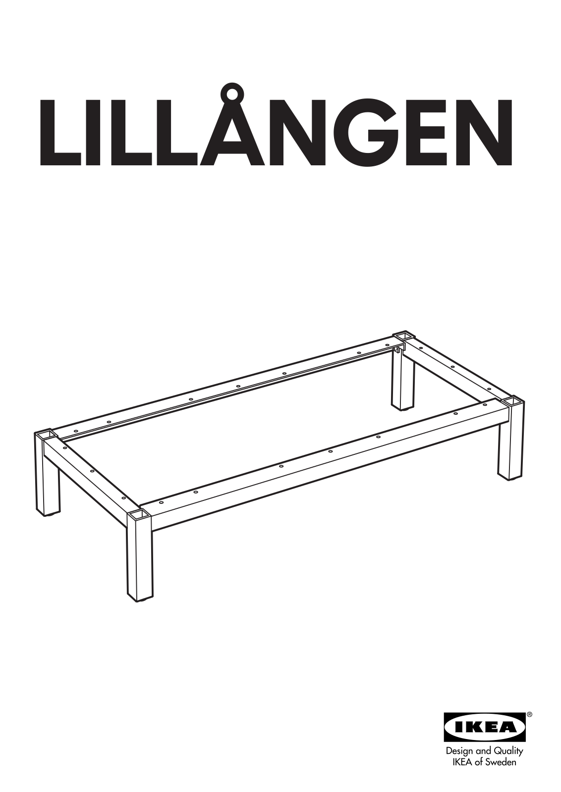 IKEA LILLAGEN LEG FRAME 31X14X5 Assembly Instruction