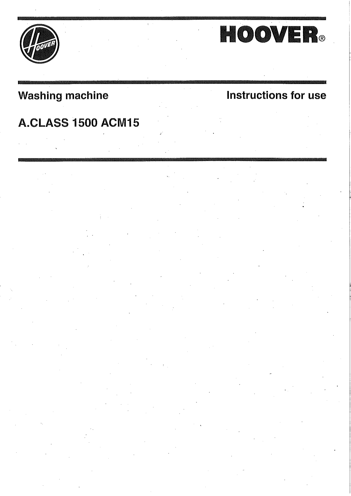 Hoover ACM15 User Manual