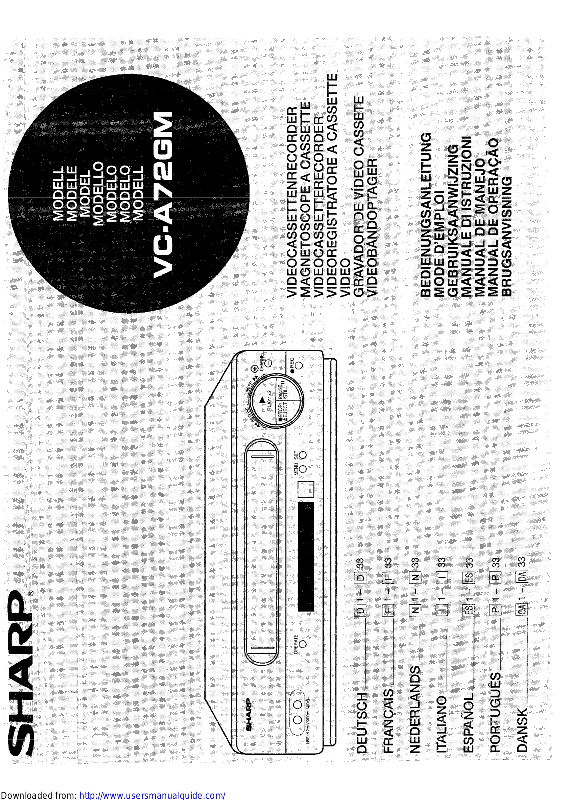 SHARP VC-A72GM User Manual