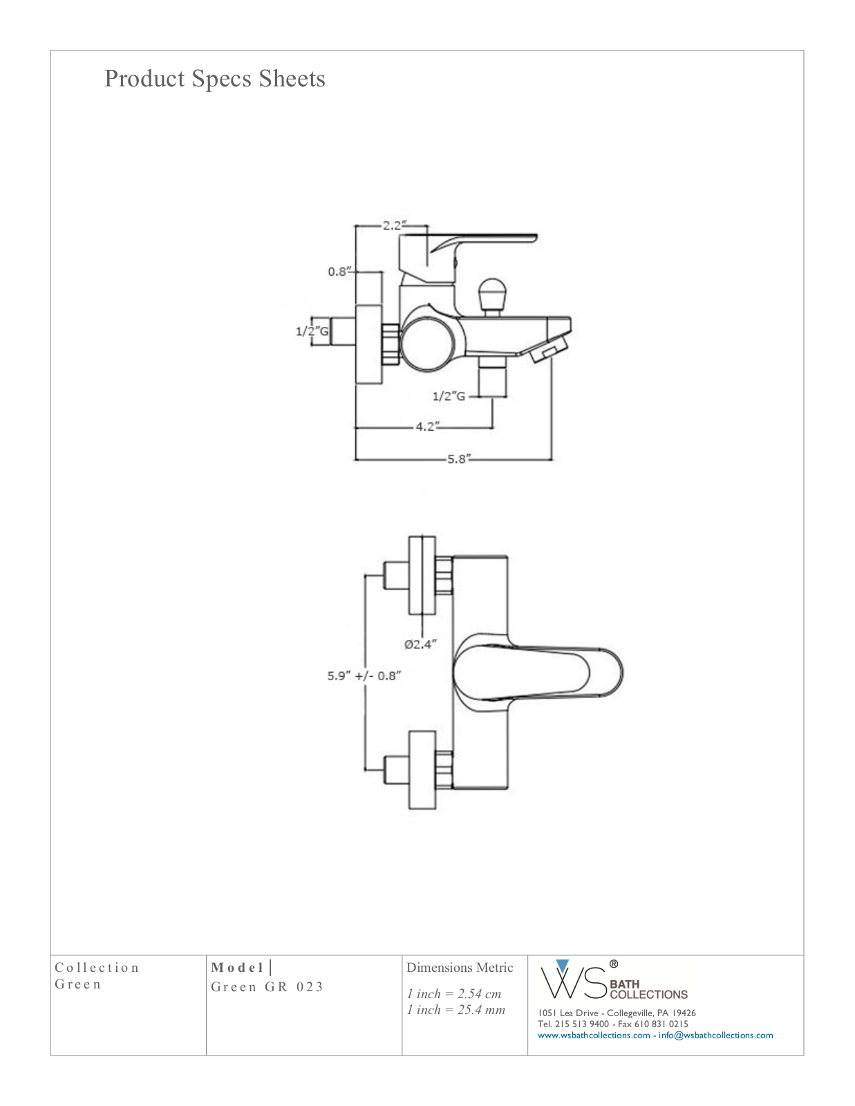WS Bath Collections WSO3375 Specifications - ManualMachine.com