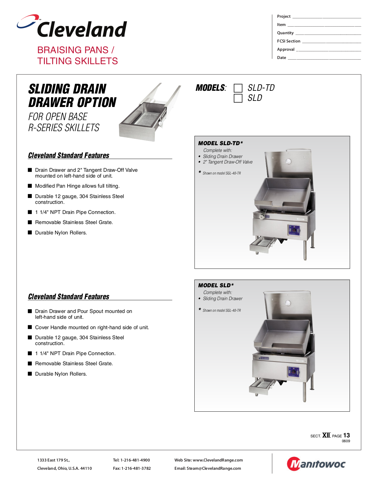 Cleveland SLD-TD User Manual