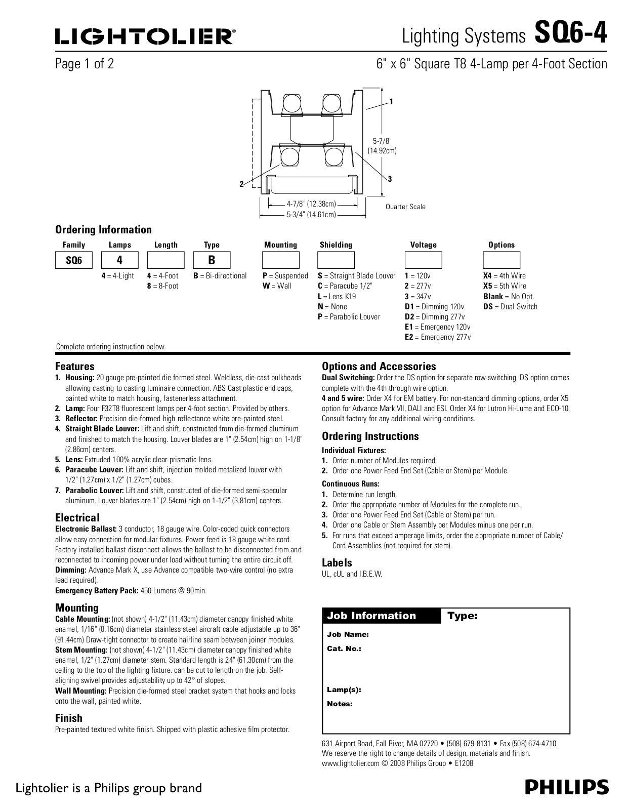 Lightolier SQ6-4 User Manual