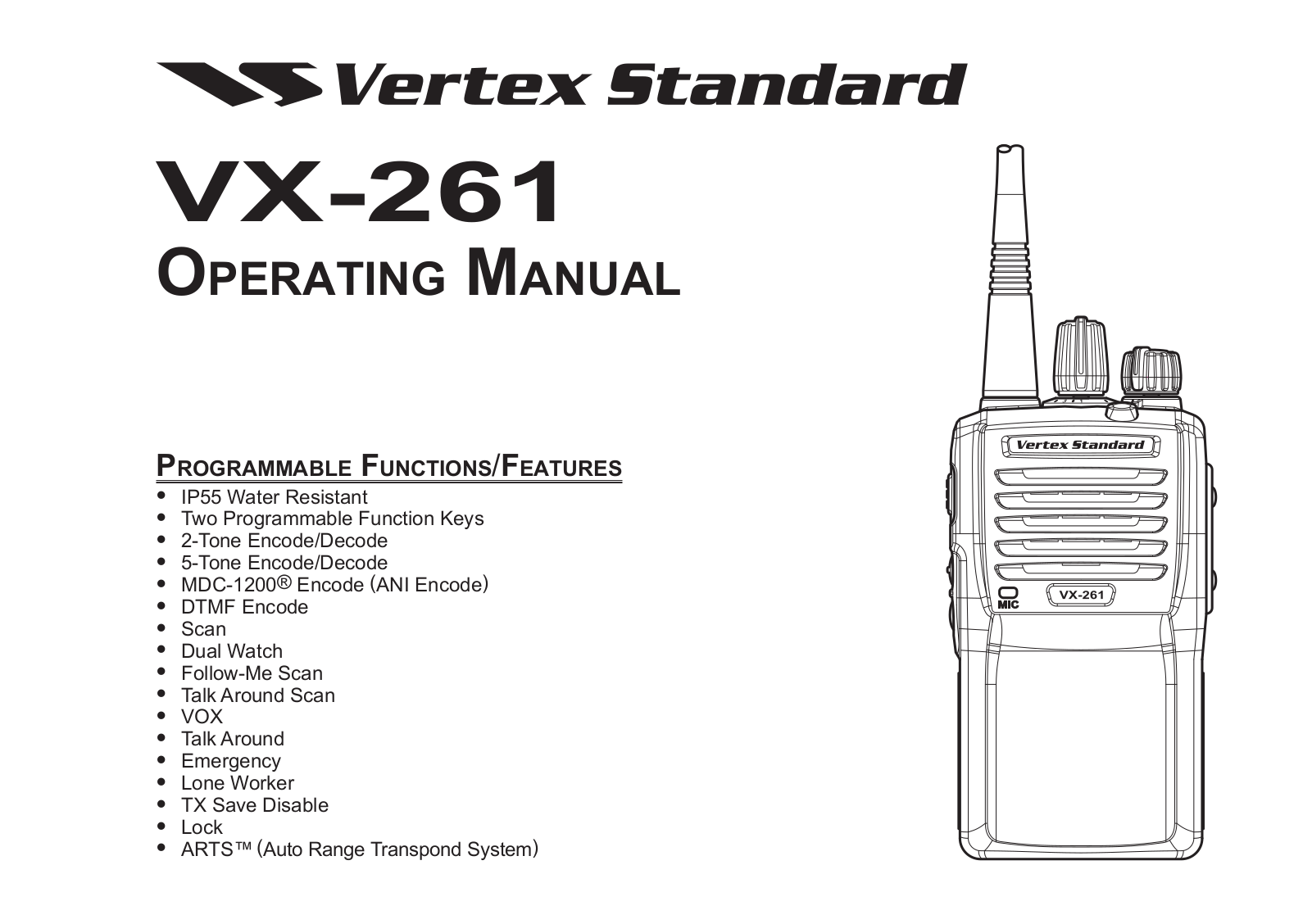 Vertex Standard VX-261 User Manual