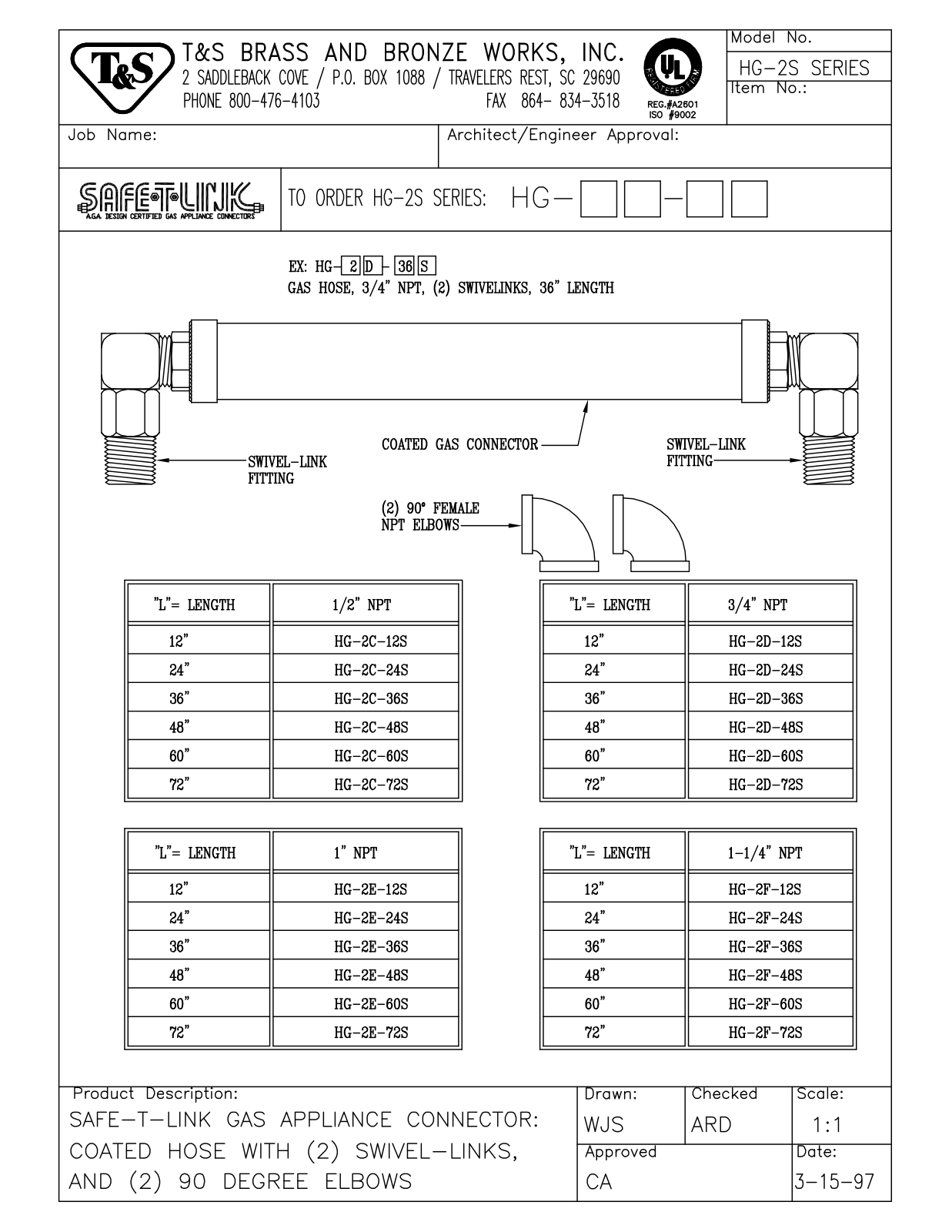 T&S Brass HG-2C-12S User Manual