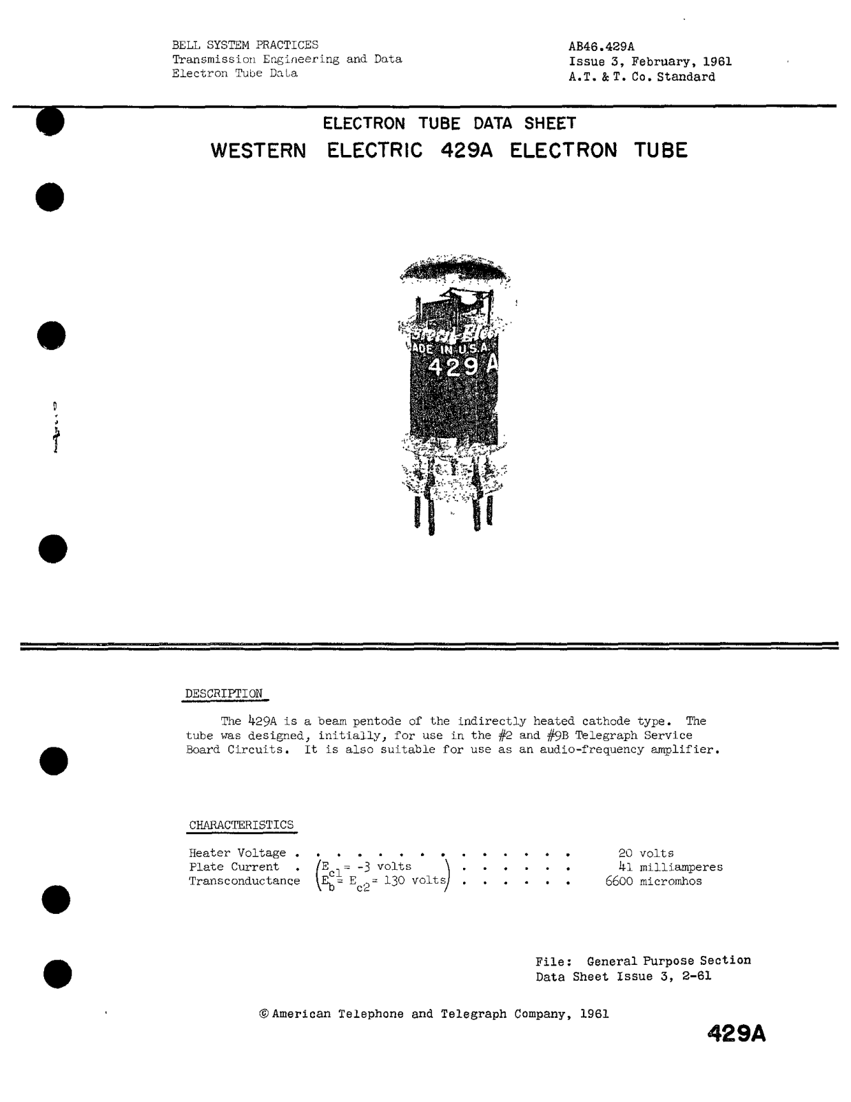 Western Electric 429-A Brochure