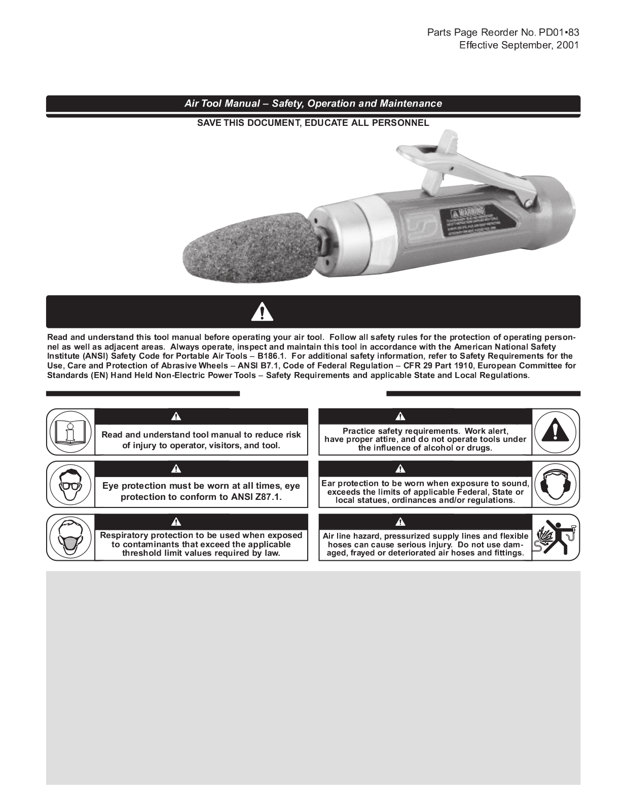 Dynabrade 52715, 52716, 52718, 52717 Safety, Operation And Maintenance