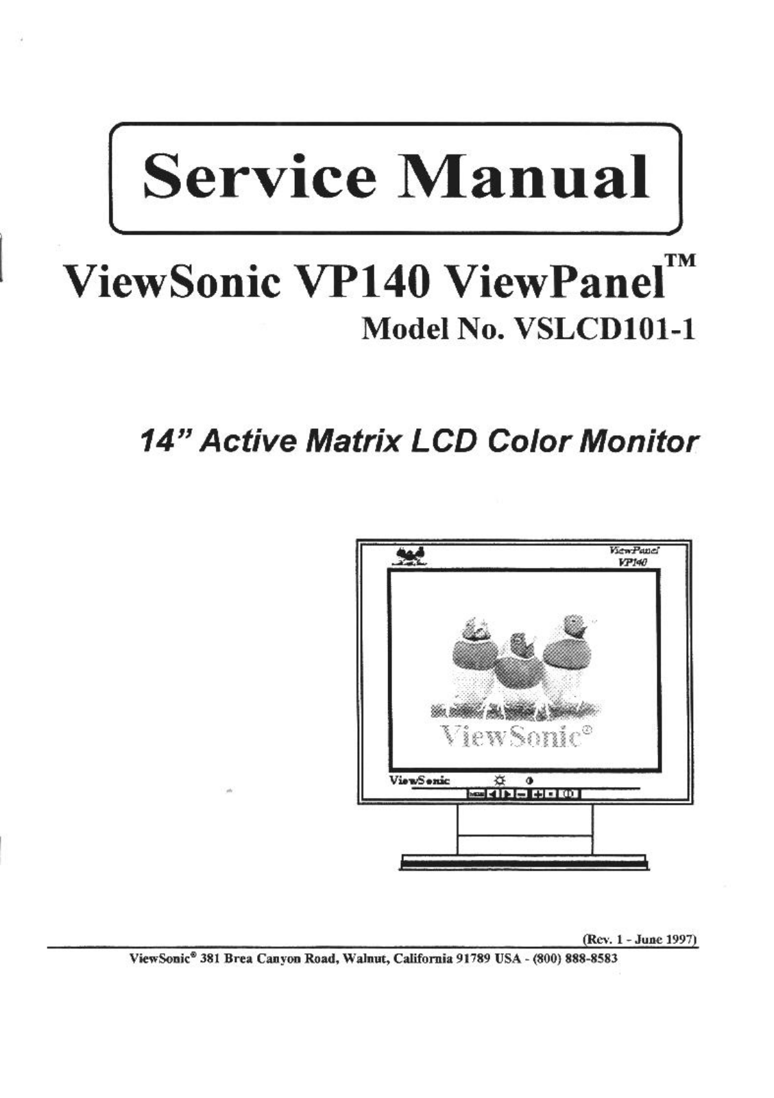 VIEWSONIC VP140, ViewPanel VSLCD101-1 Schematic