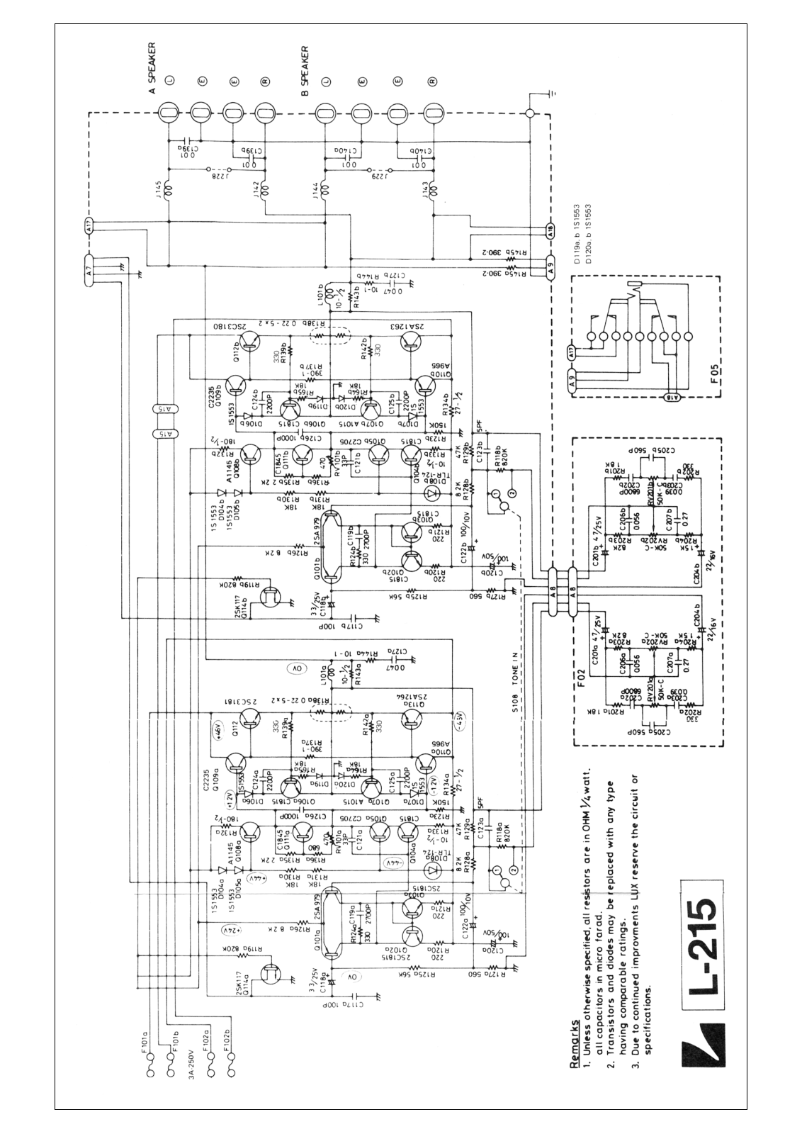 Luxman L-215 Schematic