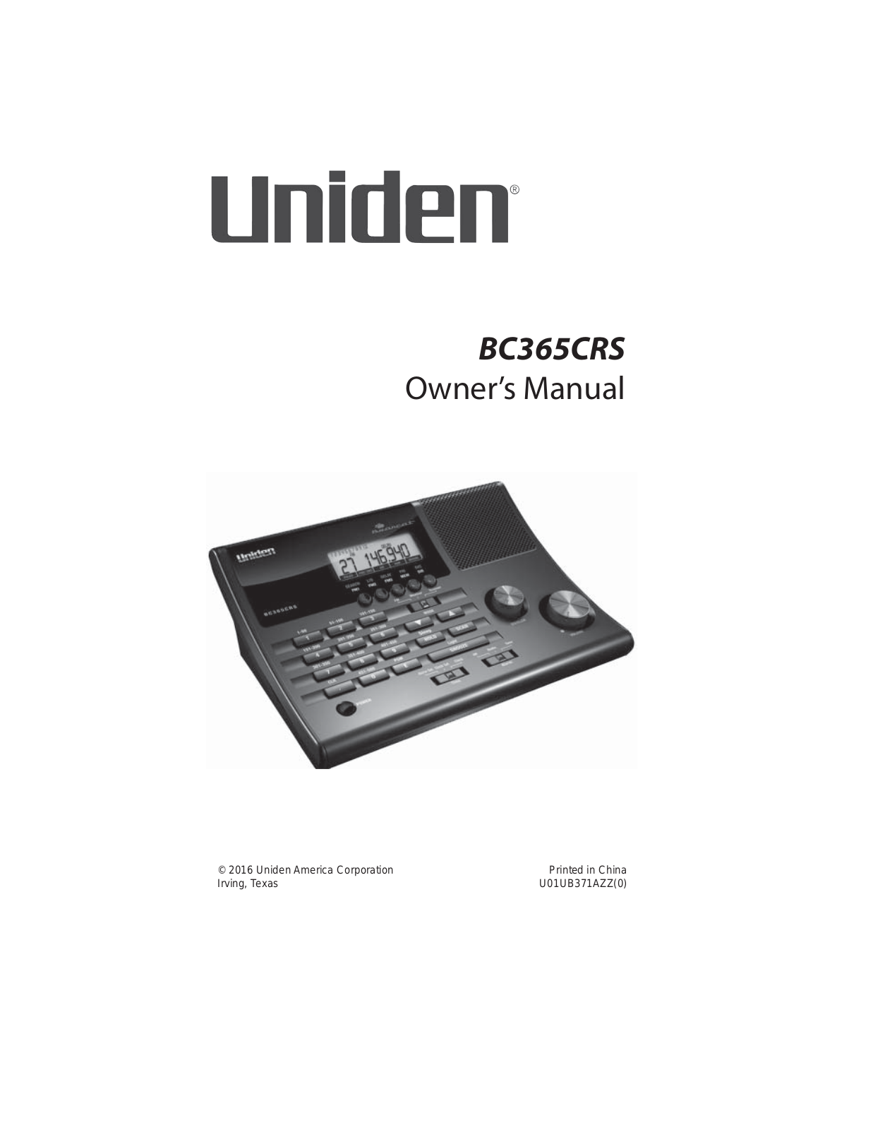 Uniden America UB371B User Manual