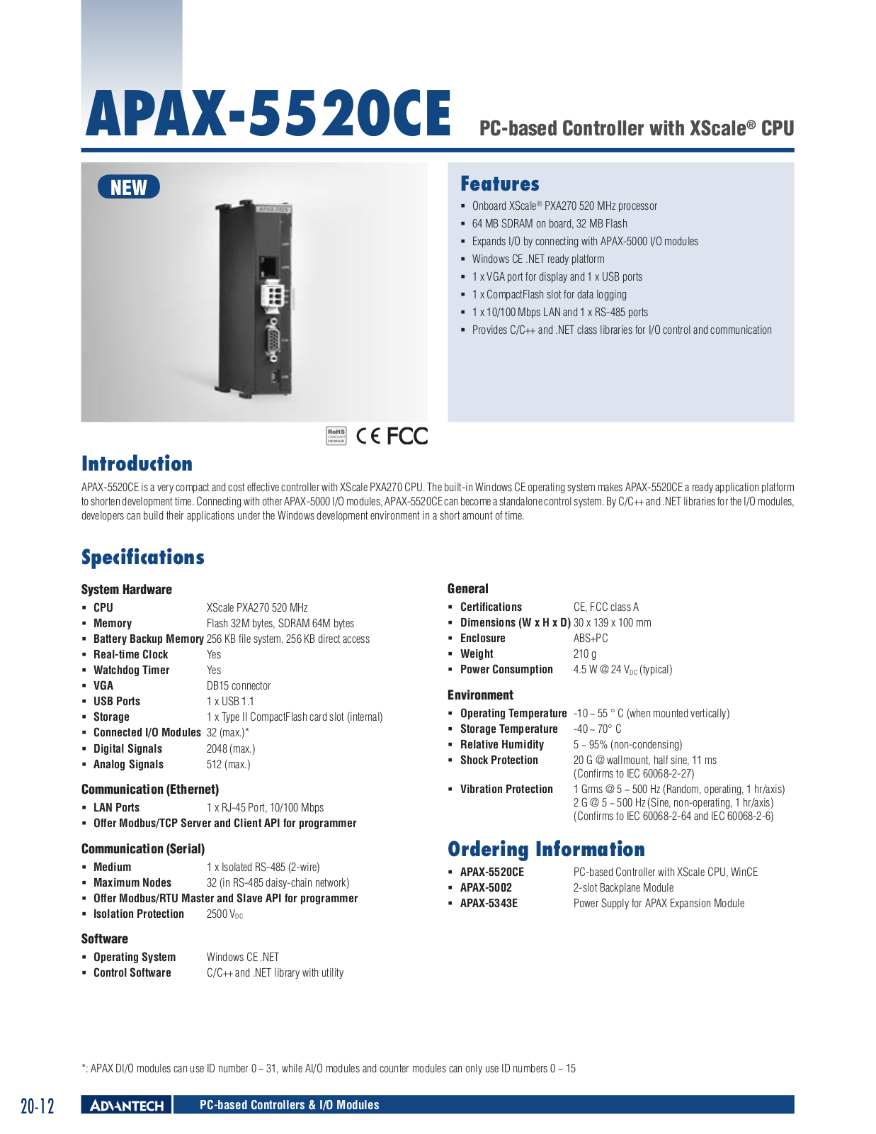 Advantech APAX-5520CE User Manual