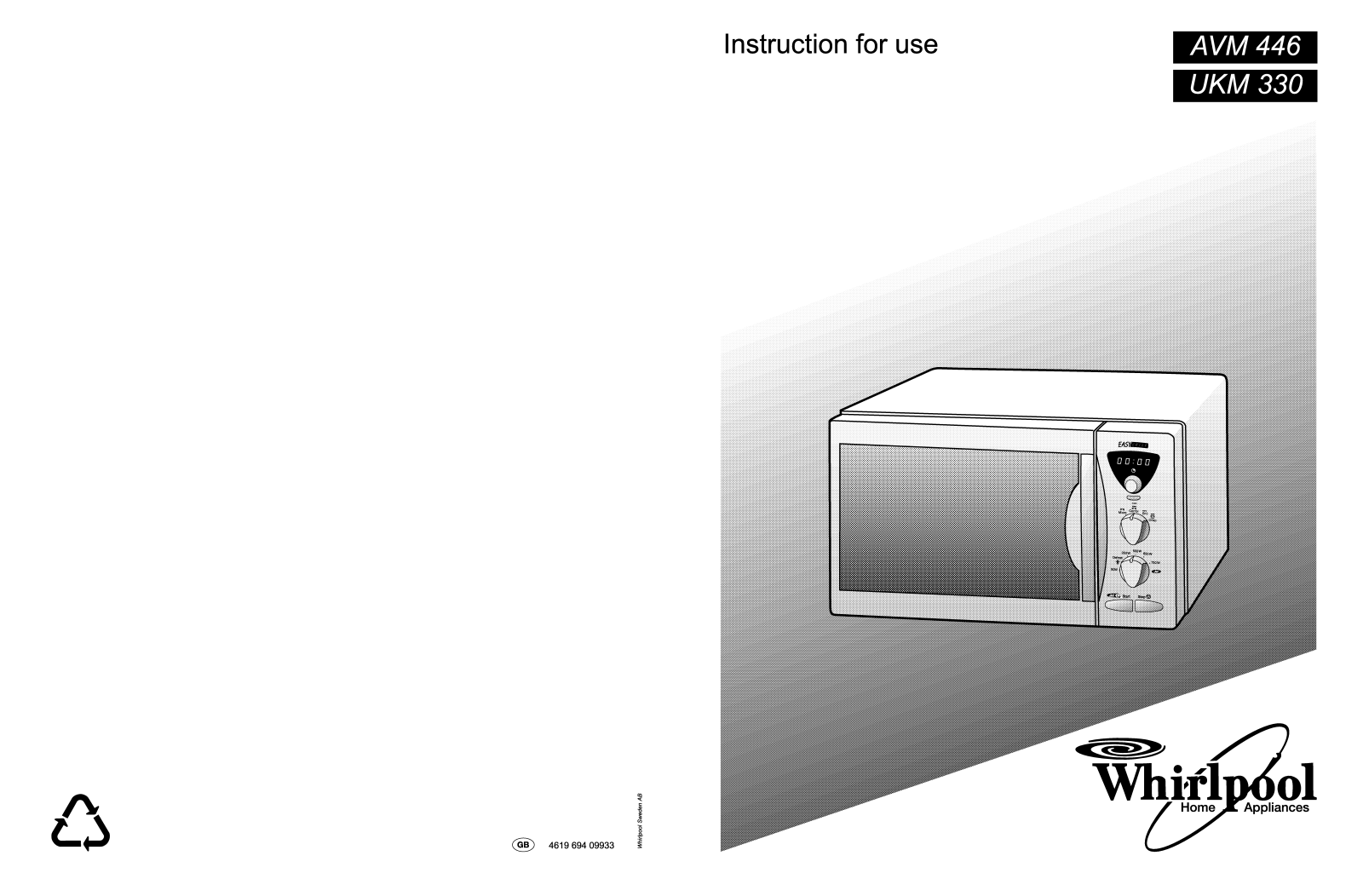 Whirlpool UKM 330/1/WH, UKM 330/1 RE INSTRUCTION FOR USE