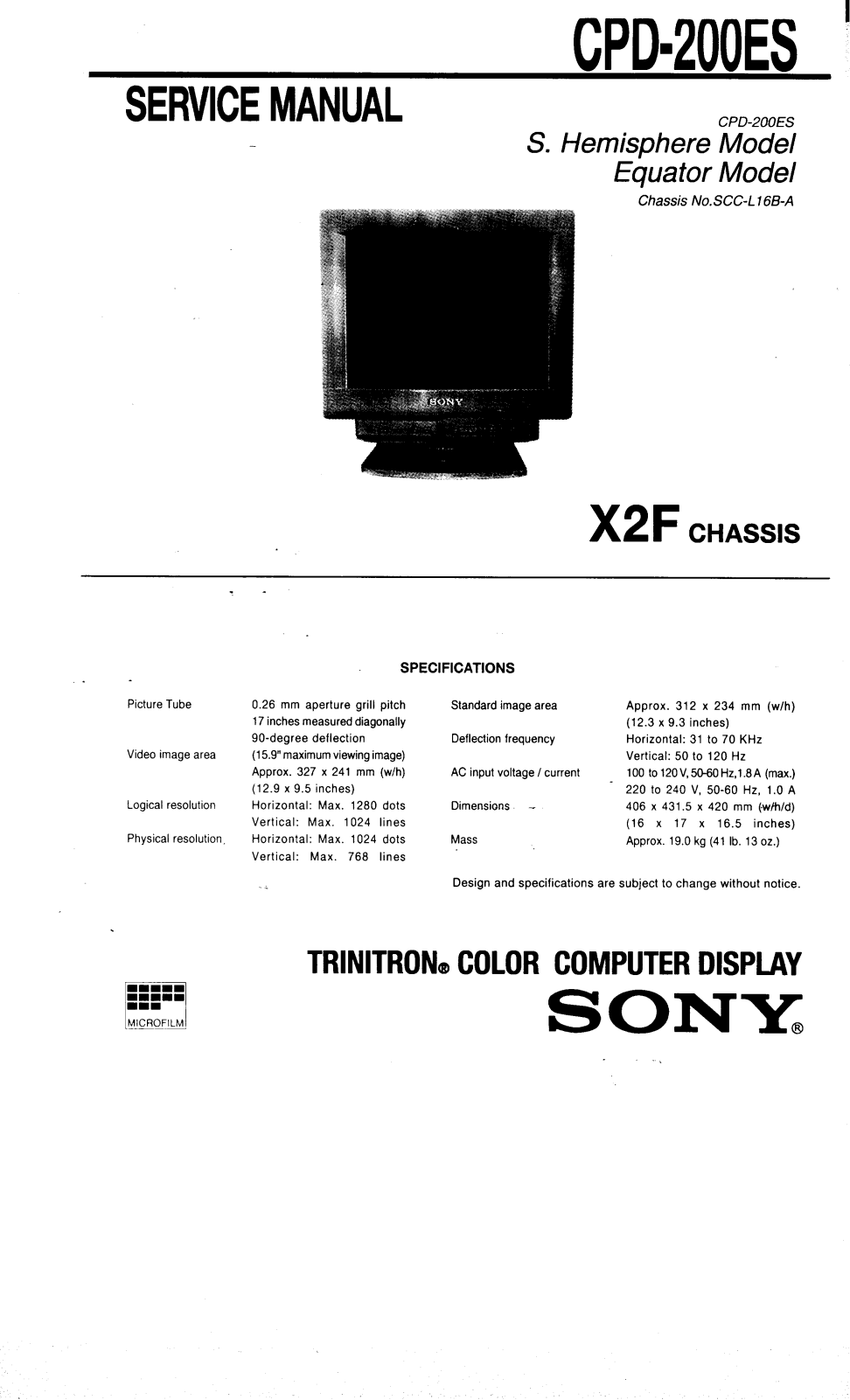 Sony CPD-200ES Operating Manual