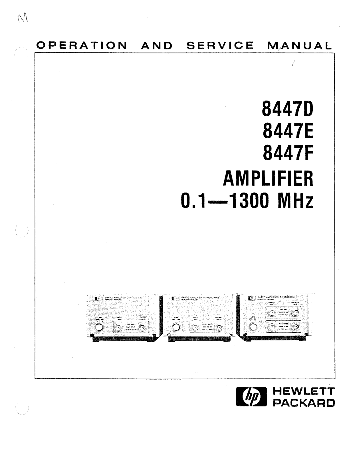 HP (Hewlett-Packard) 8447F, 8447D, 8447E User Manual