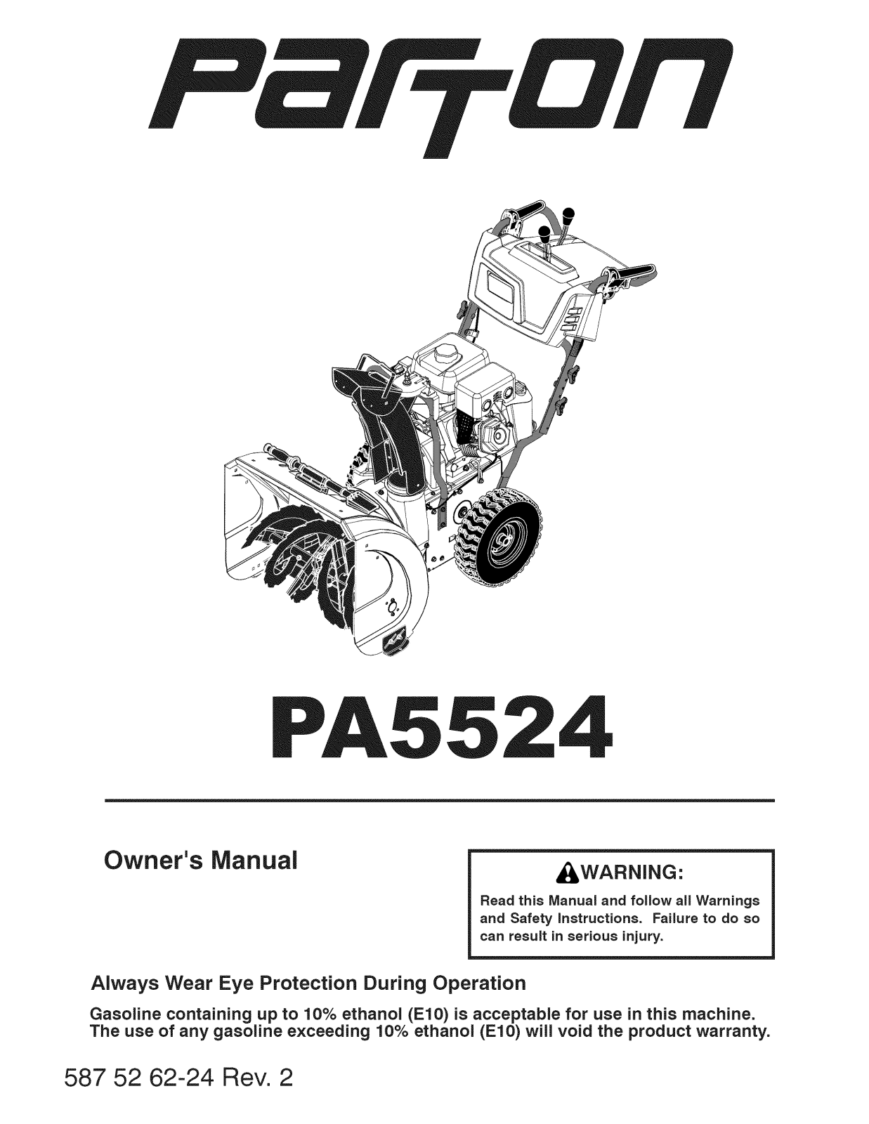 Poulan PA5524 (96192008700), 96192008700 Owner’s Manual