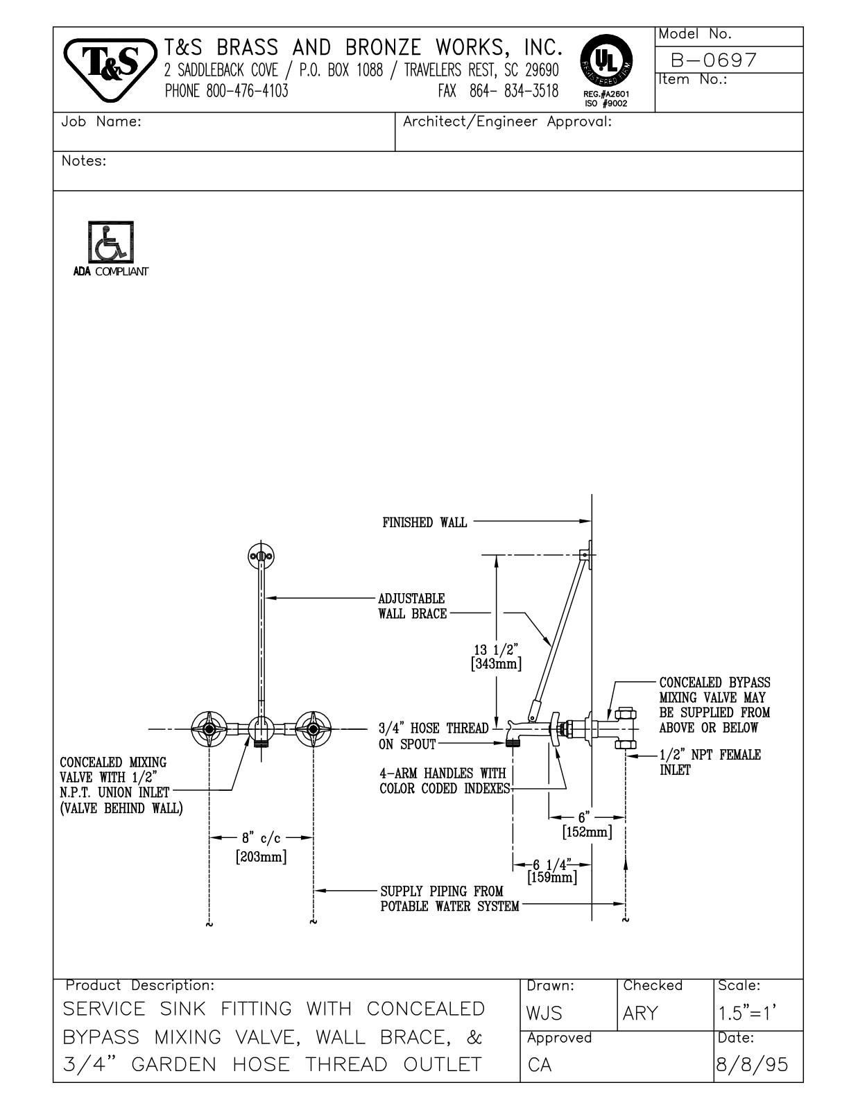 T & S Brass & Bronze Works B-0697 General Manual