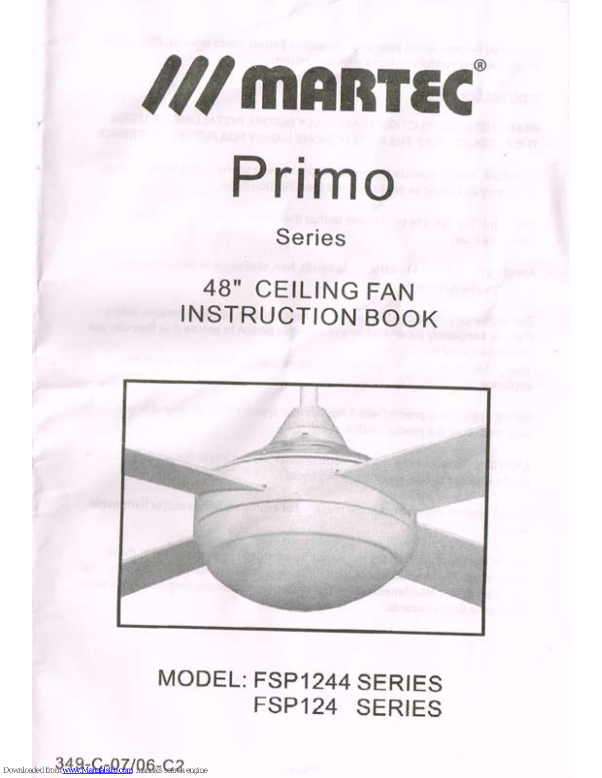 Martec FSP1244, FSP124, LIFESTYLE Instructions Manual - ManualMachine.com