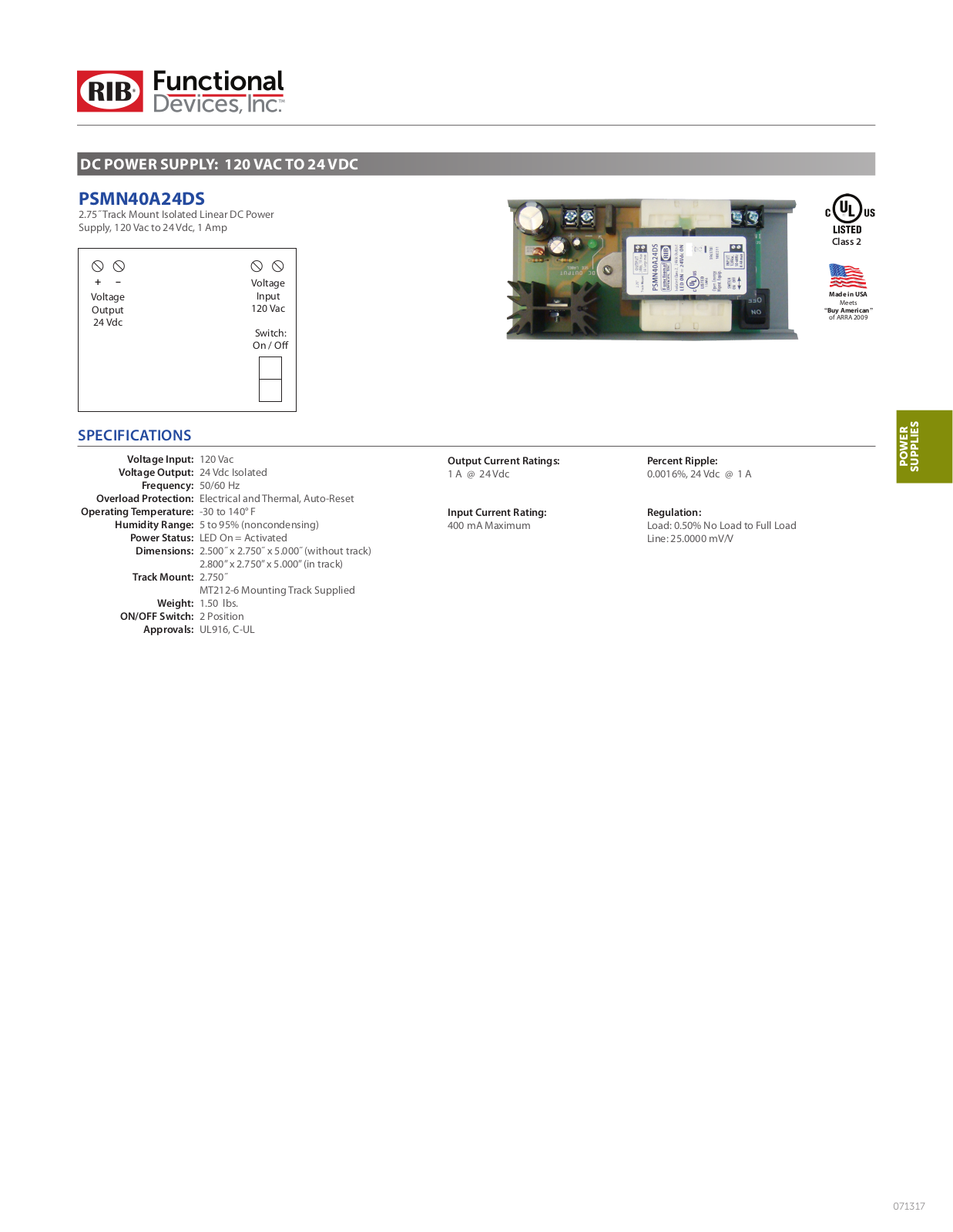 RIB,Relay In A Box,Functional Devices PSMN40A24DS Data Sheet - ManualMachine.com