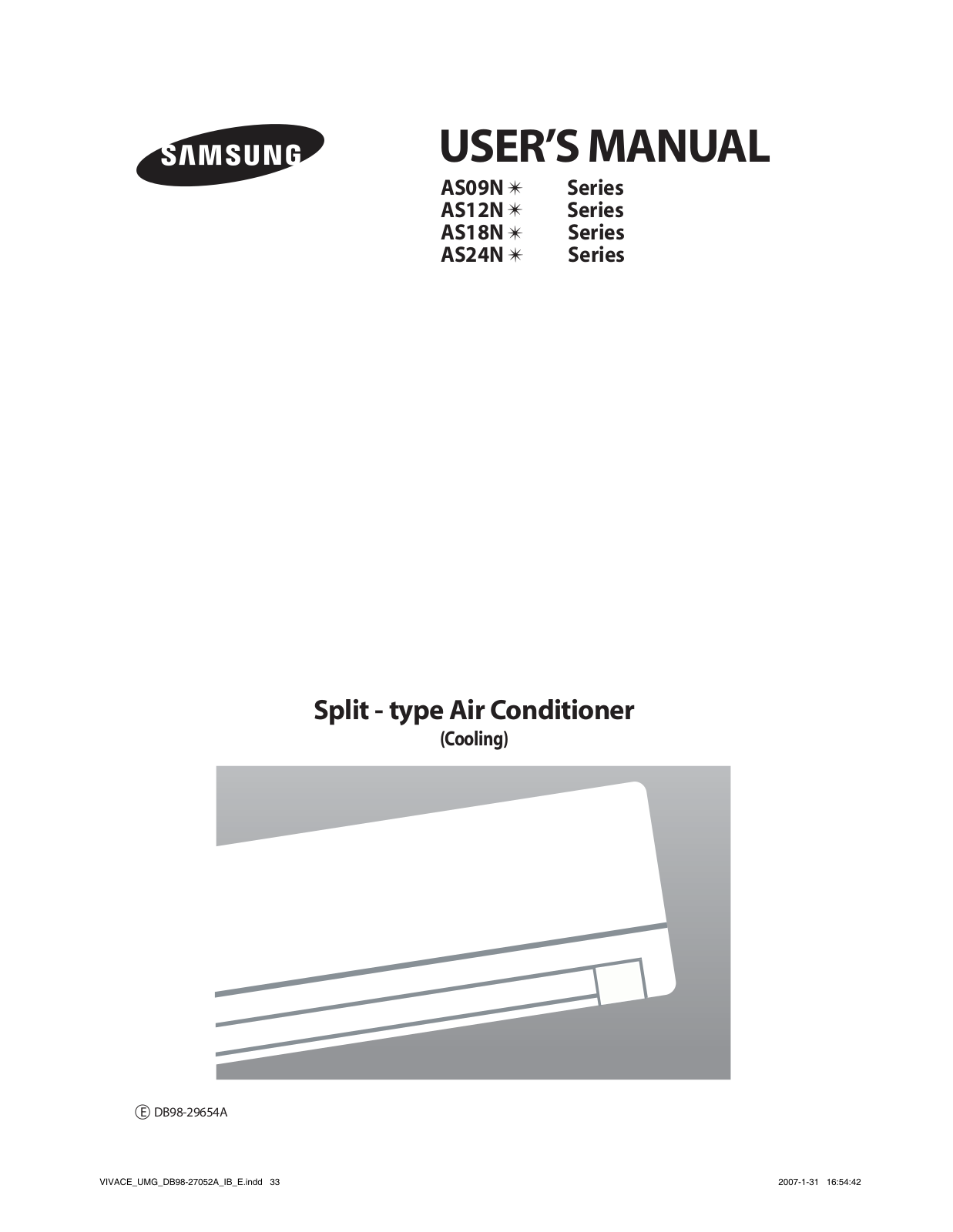 Samsung AS24NLN, AS24NLX, AS09NLN, AS18NLN, AS12NLN User Manual