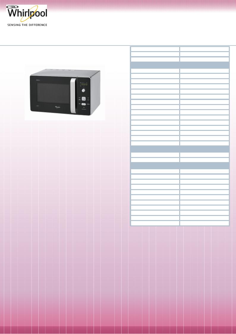 Whirlpool Dessert MWD 244 SL User Manual