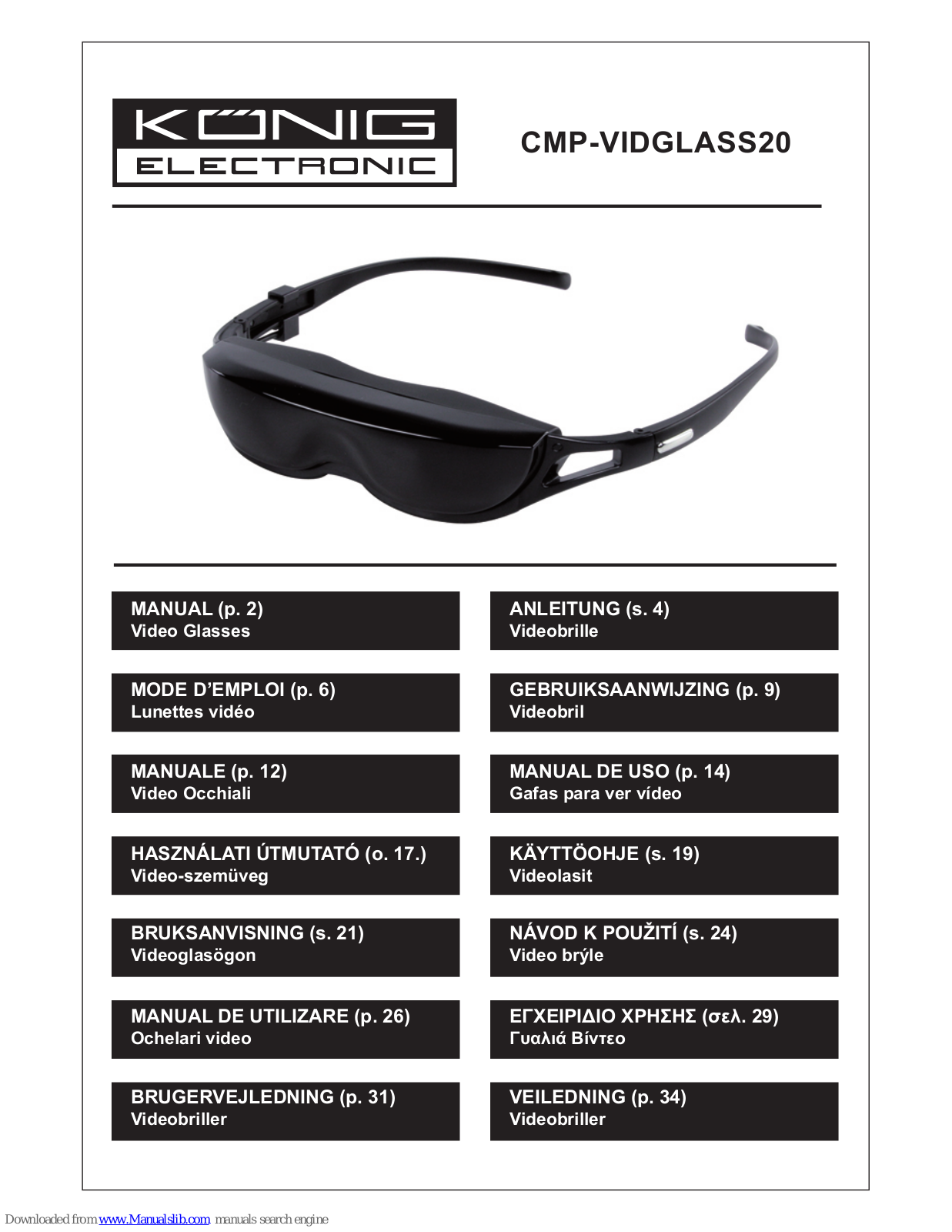 Konig CMP-VIDGLASS20 User Manual