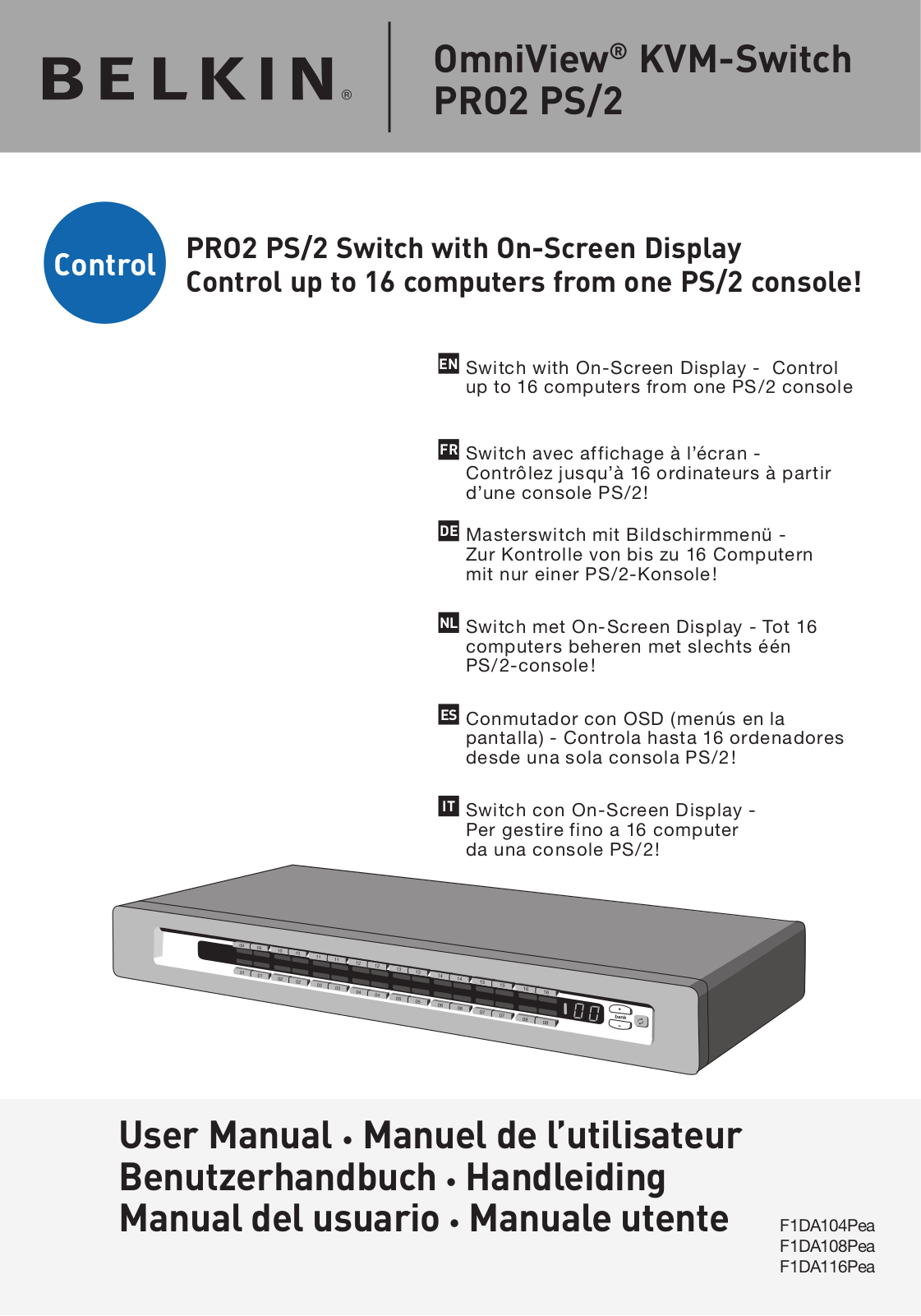 Belkin F1DA108PEA, F1DA104PEA, F1DA116PEA User Manual