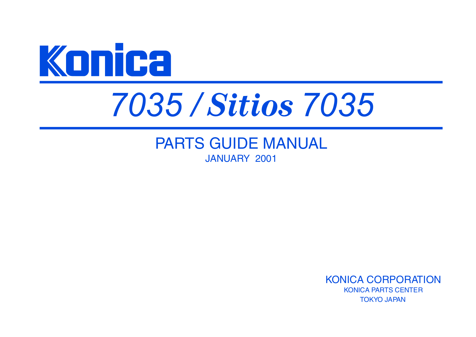 Konica 7035 GUIDE MANUAL