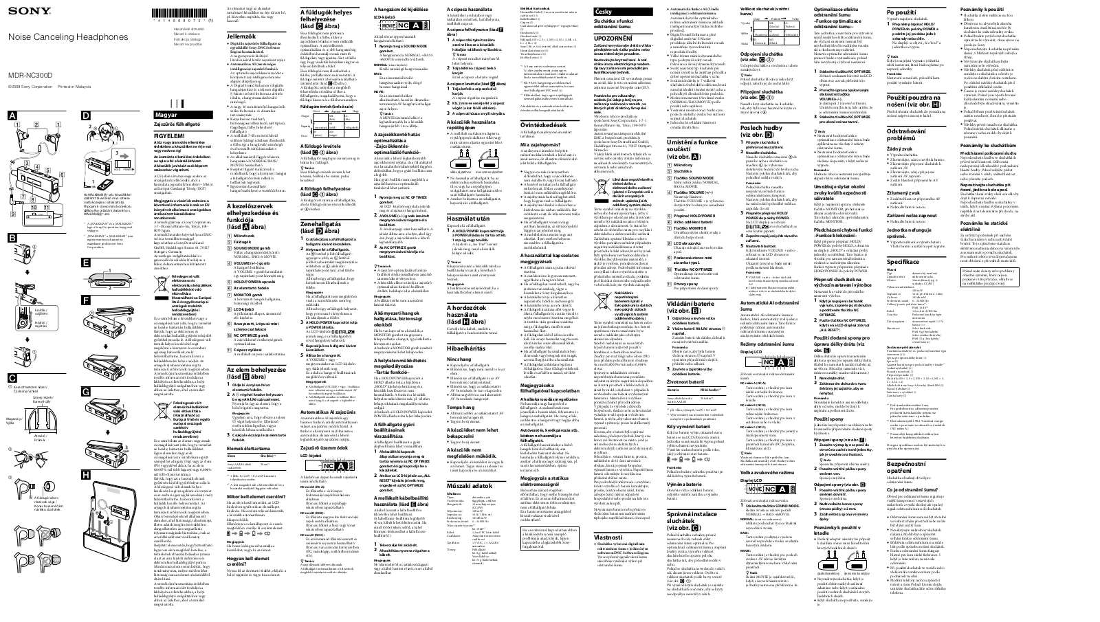 Sony MDR-NC300D User Manual