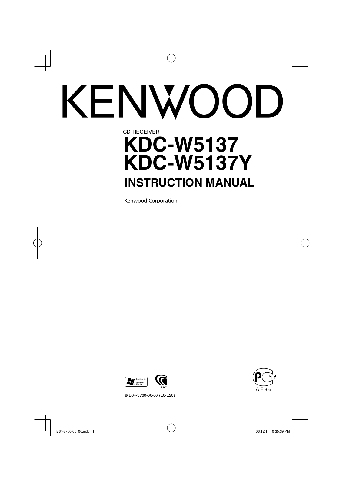 Kenwood KDC-W5137, KDC-W5137Y User Manual