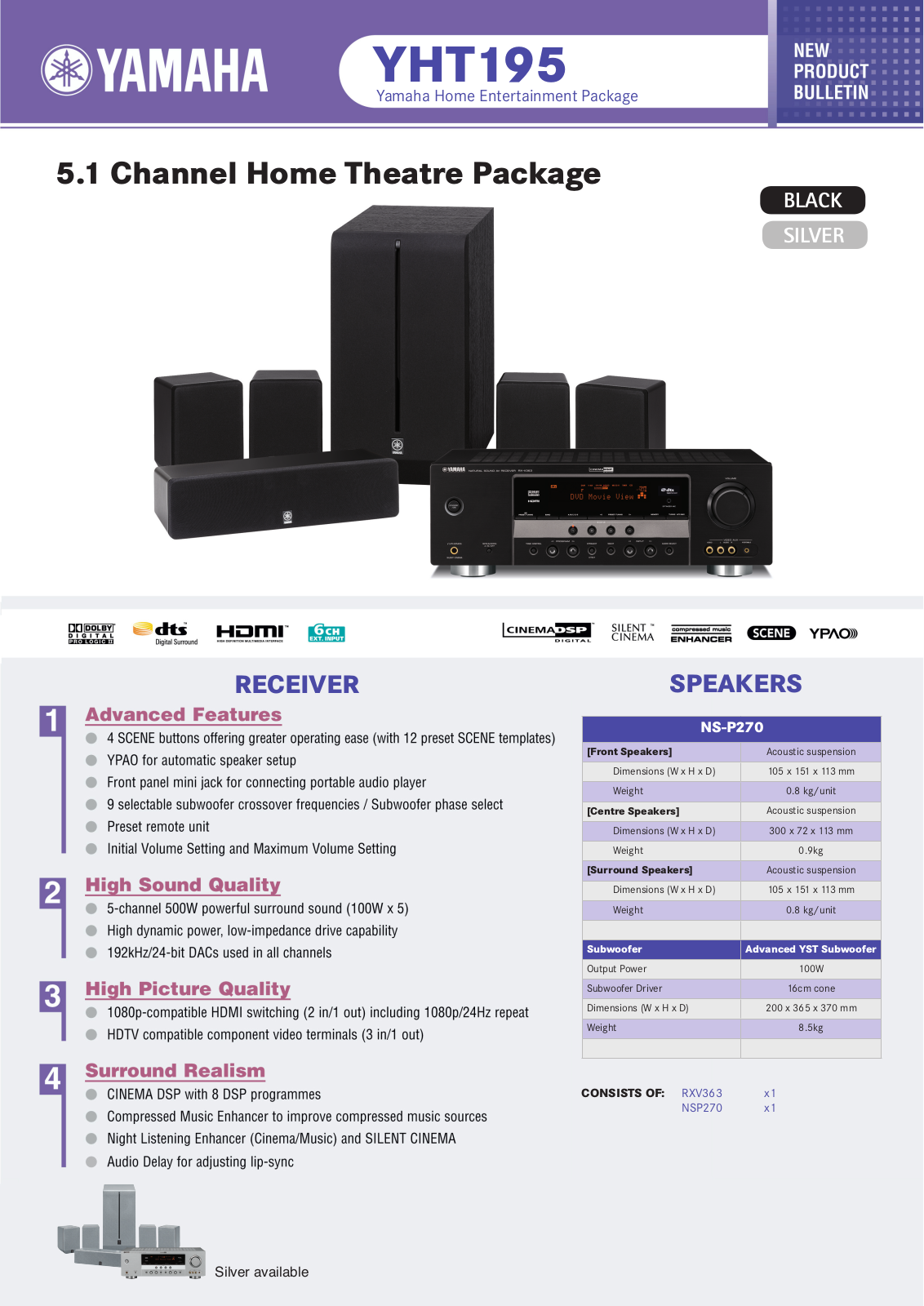 Yamaha YHT195 User Manual