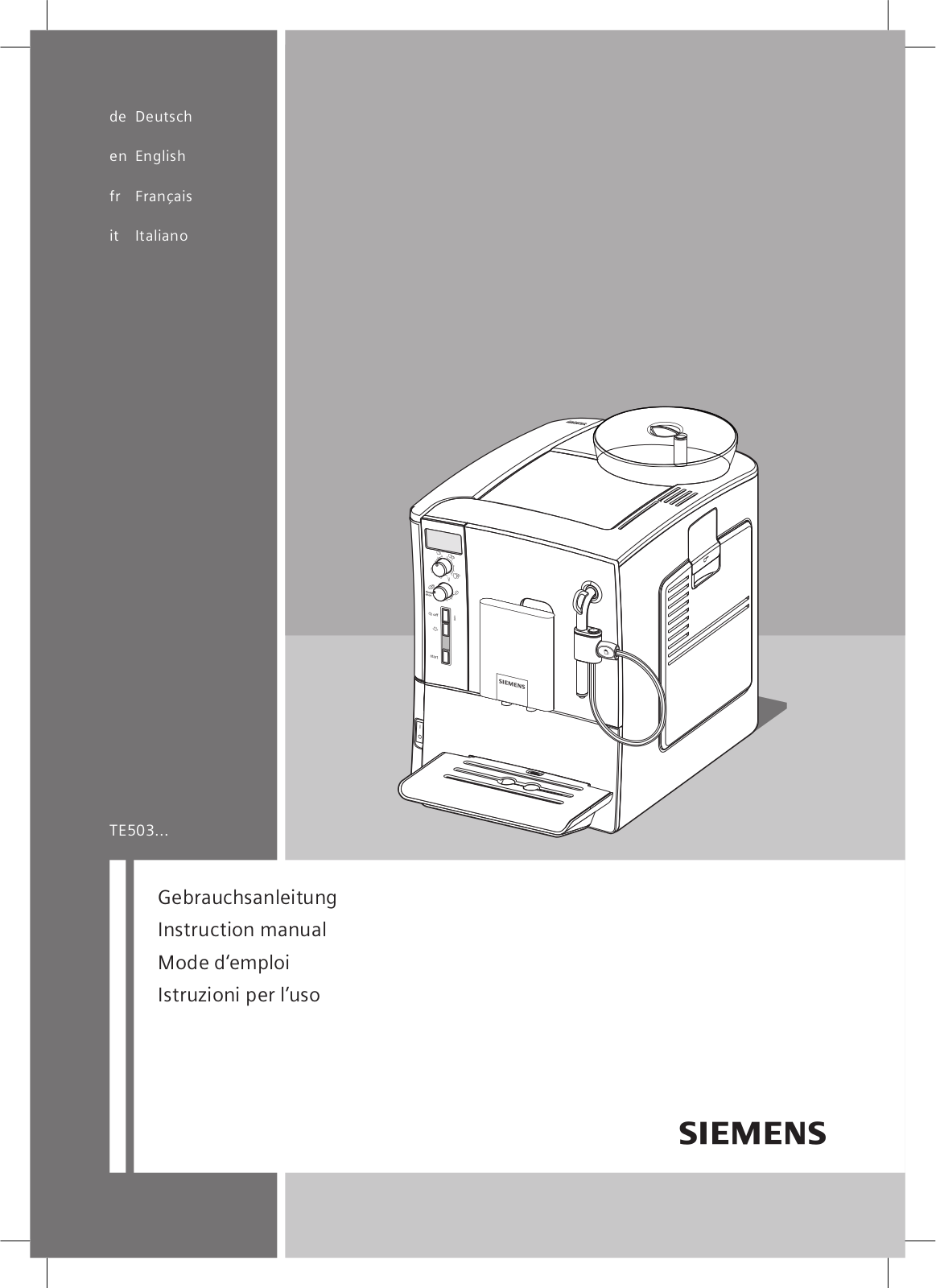 SIEMENS TE503509, TE503511 User Manual