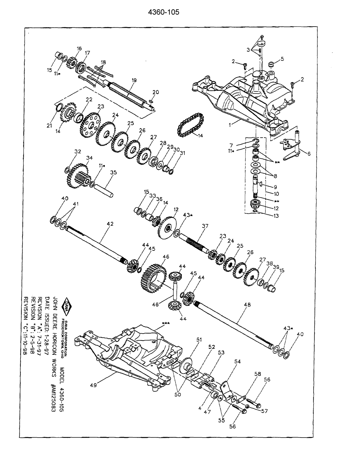 Dana 4360-105 Parts List