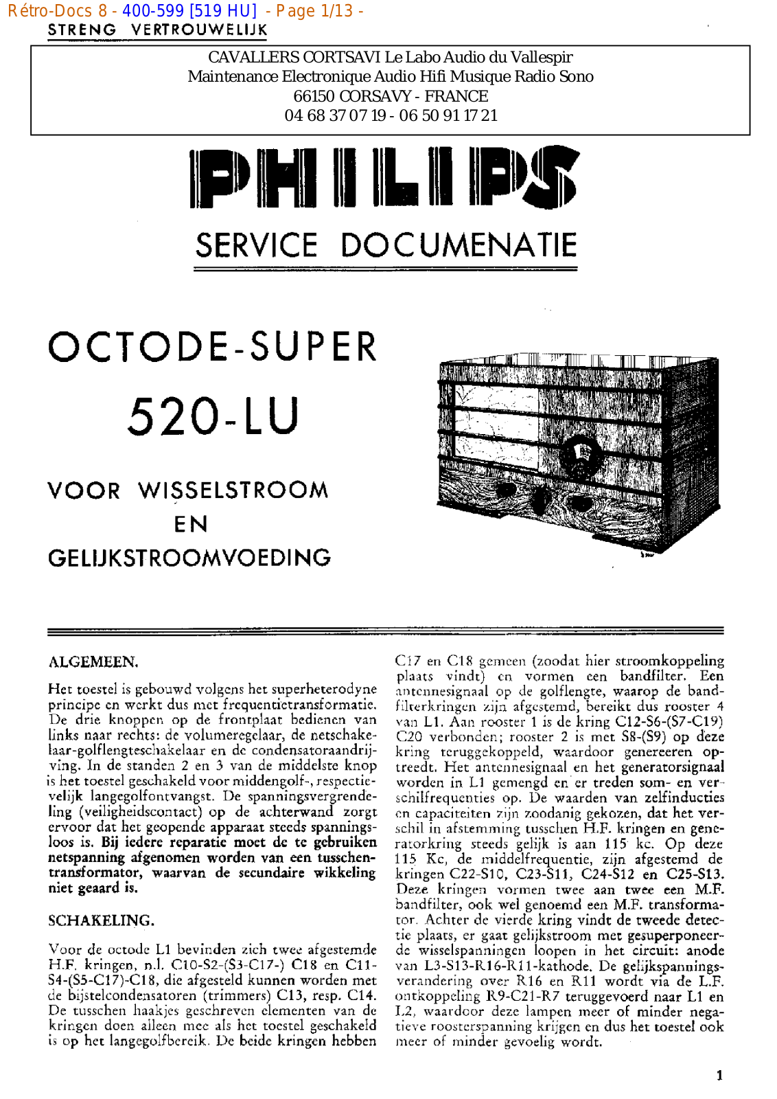 Philips 519 hu Datasheet - ManualMachine.com