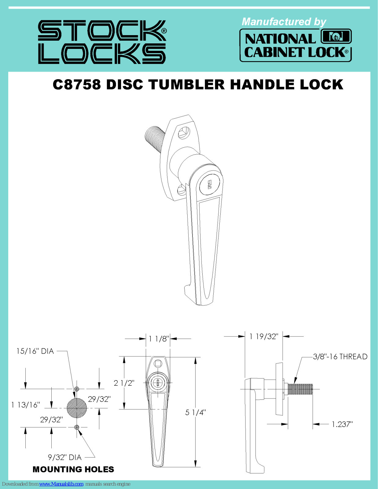 Stock Loks C8758 Instruction Sheet