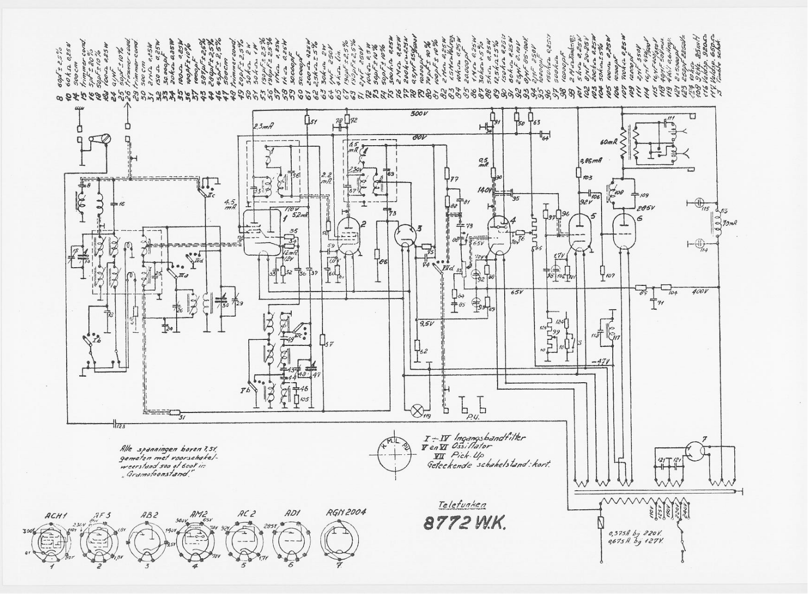 Telefunken 8772-WK Schematic