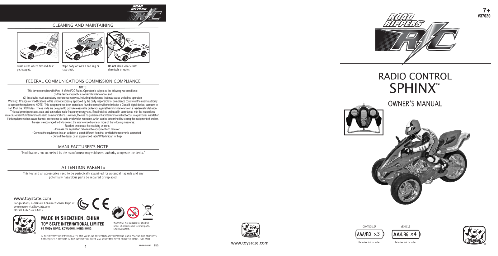 Toy State 37020F27A User Manual