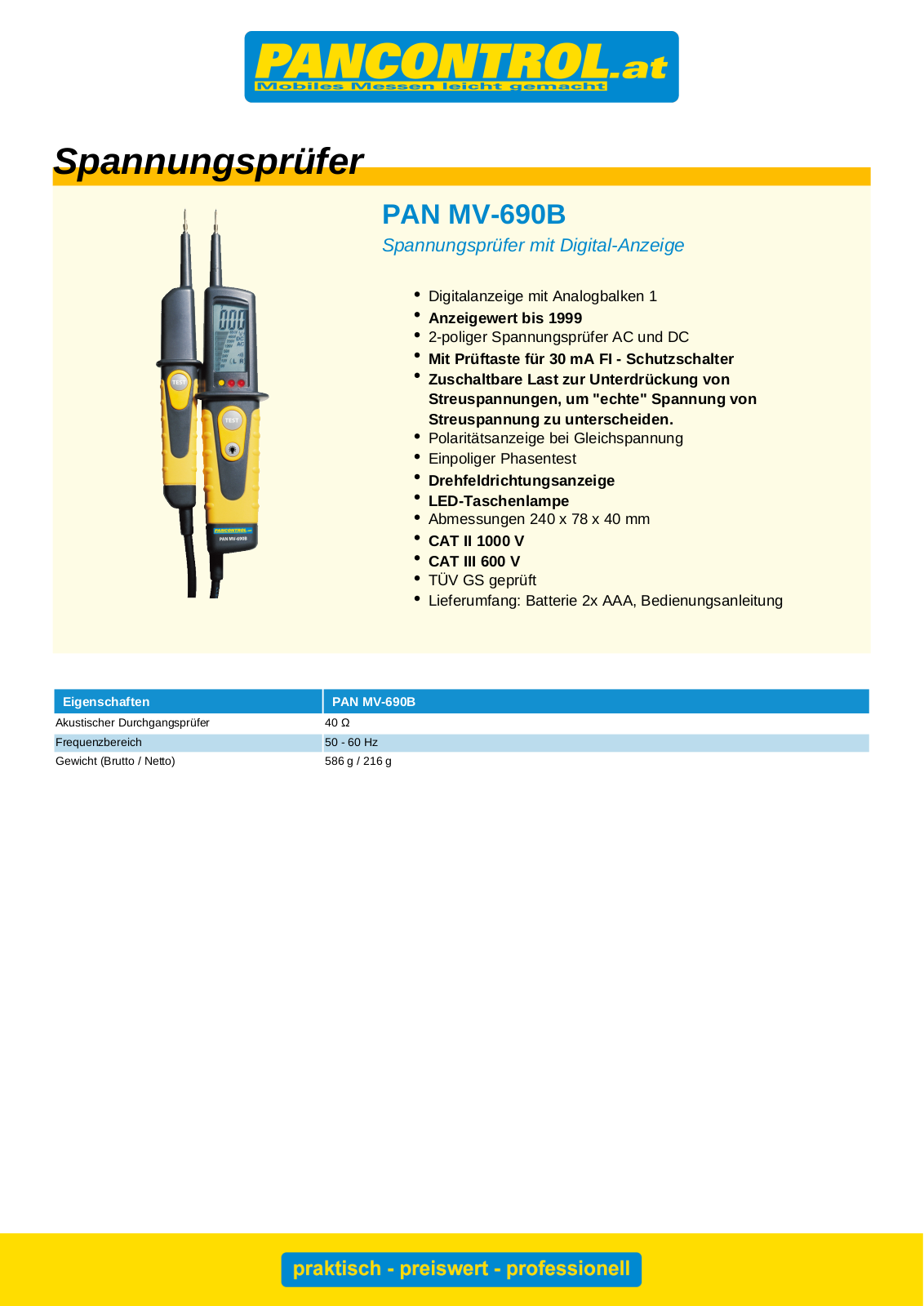 Pancontrol PAN MV-690B User Manual