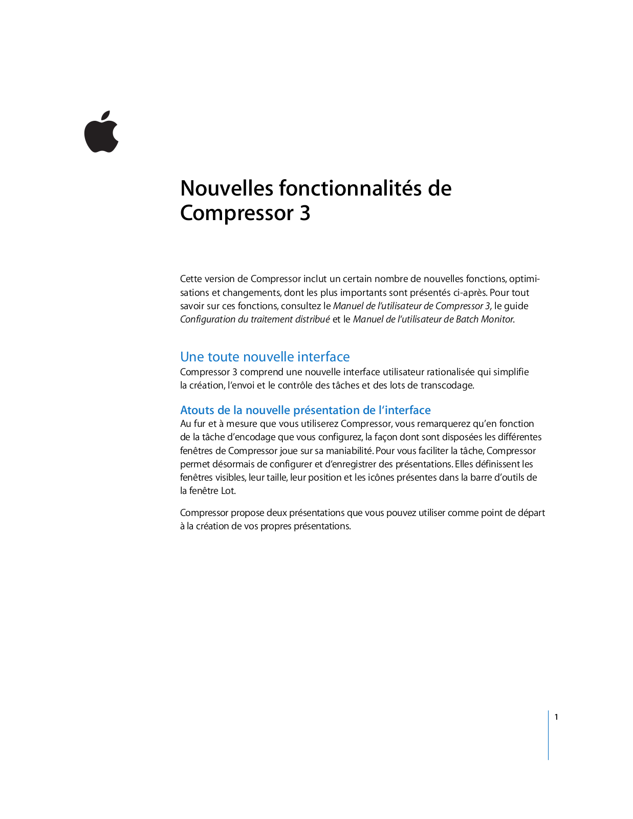 Apple COMPRESSOR 3 Functions Manual