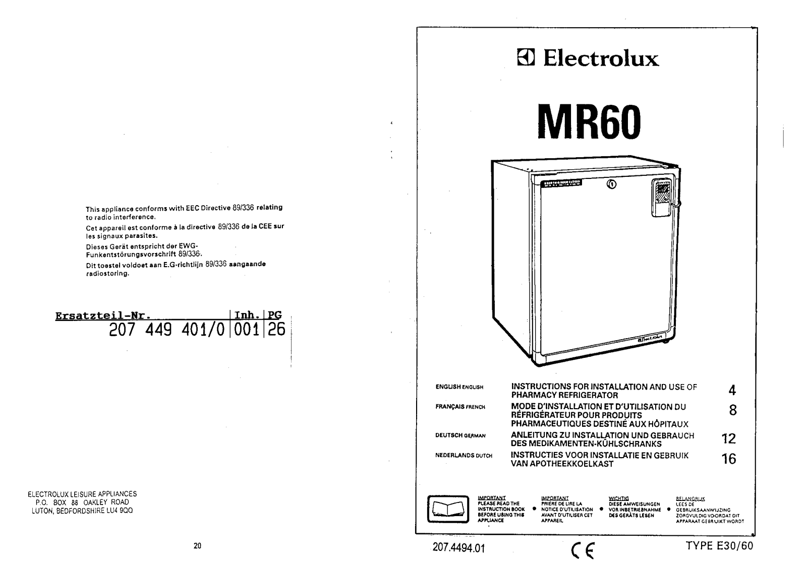 AEG-Electrolux RA212H User Manual