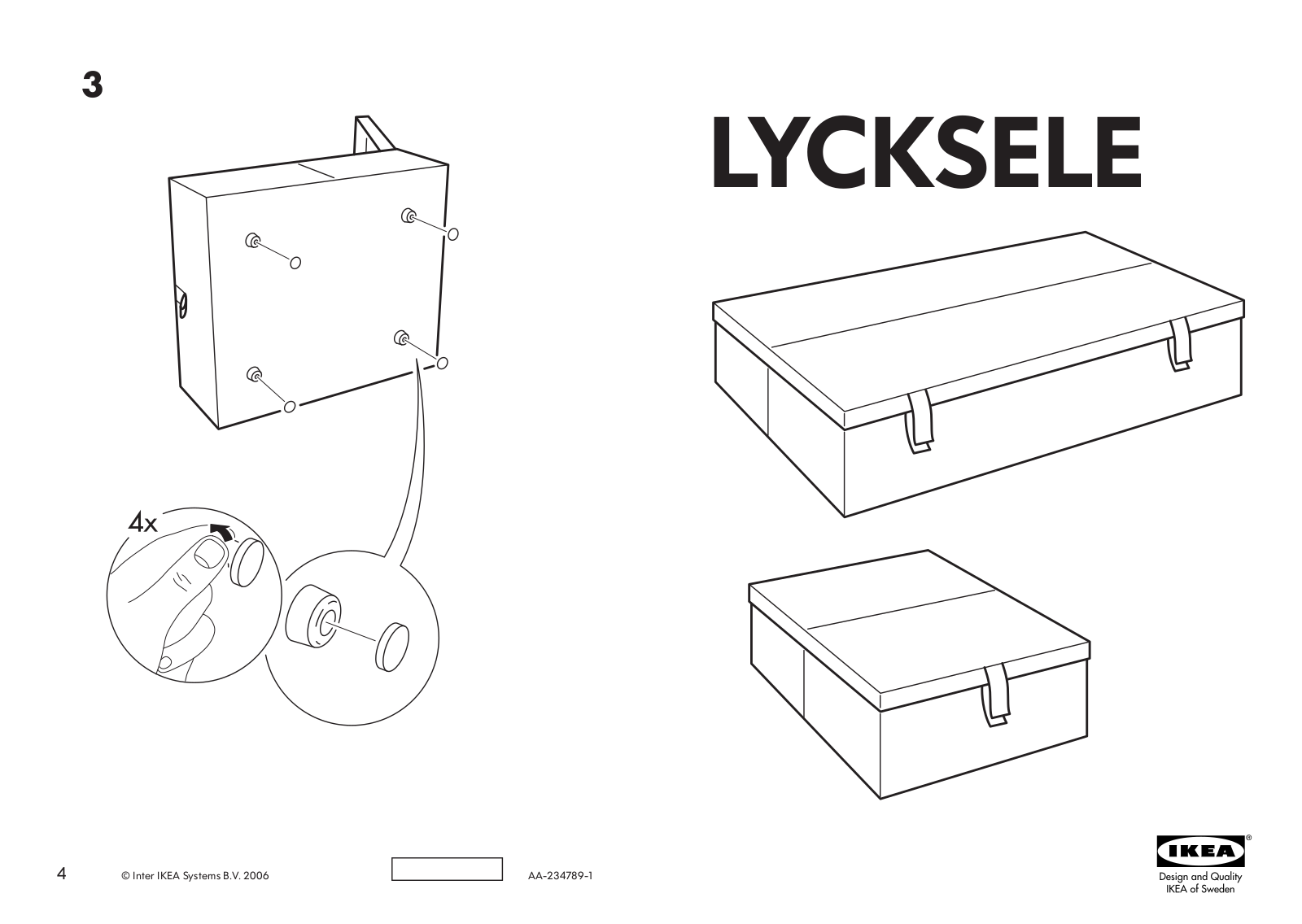 IKEA LYCKSELE STORAGE CASE Assembly Instruction