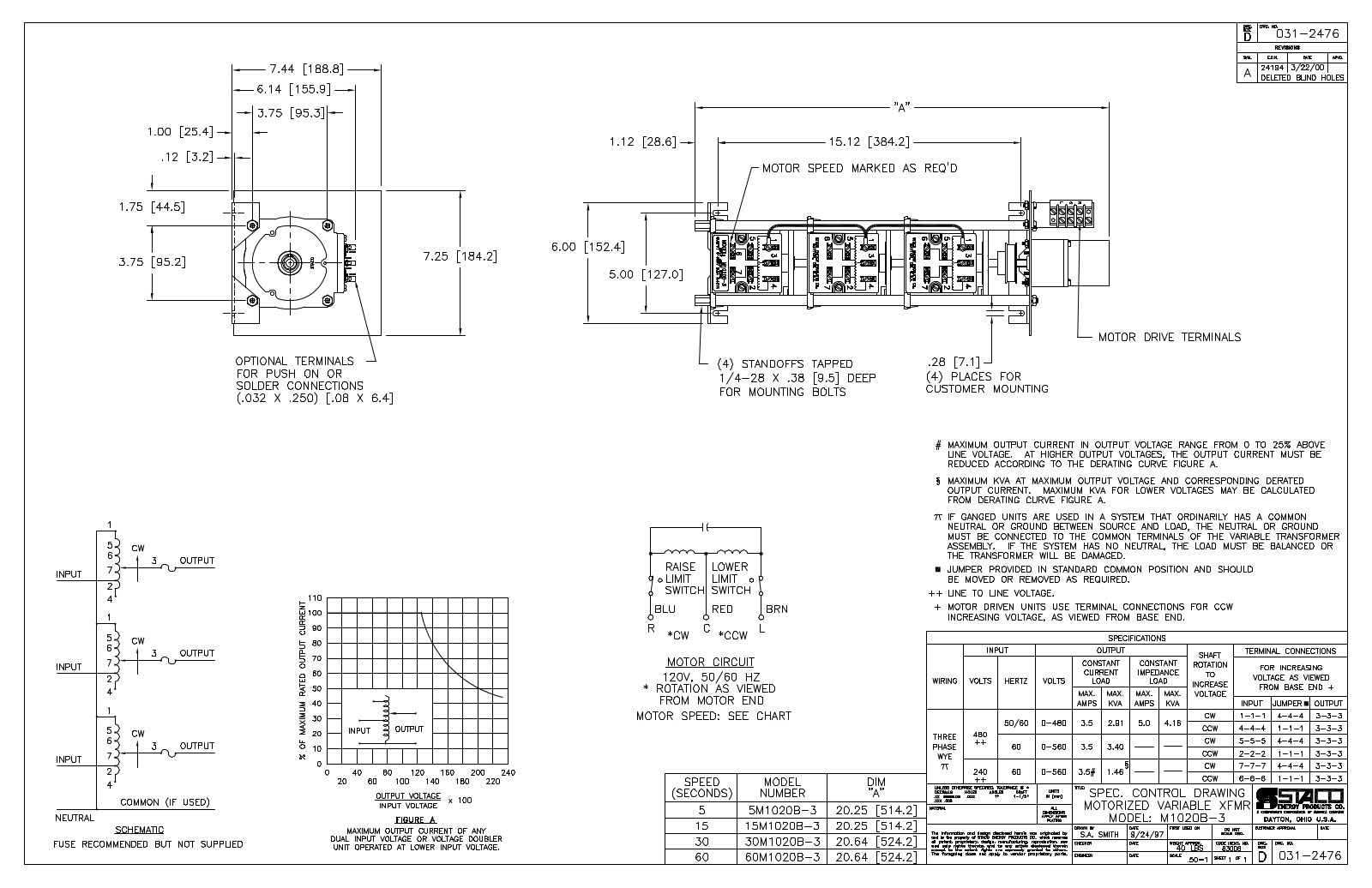 Staco Energy M1020B-3 Dimensional Sheet