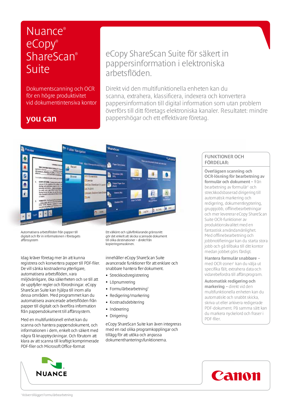 Canon NUANCE ECOPY SHARESCAN SUITE BROCHURE