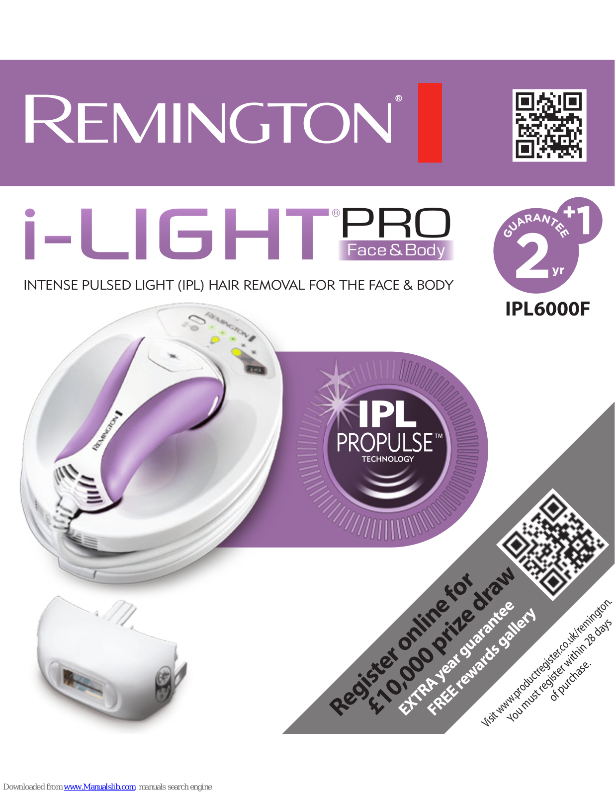 Remington i-Light PRO IPL6000F Instructions For Use Manual