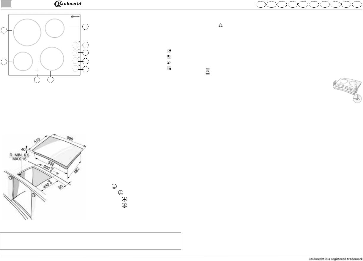 Whirlpool ETK 6640 IN, ETK 6640 IN PROGRAMKORT User Manual