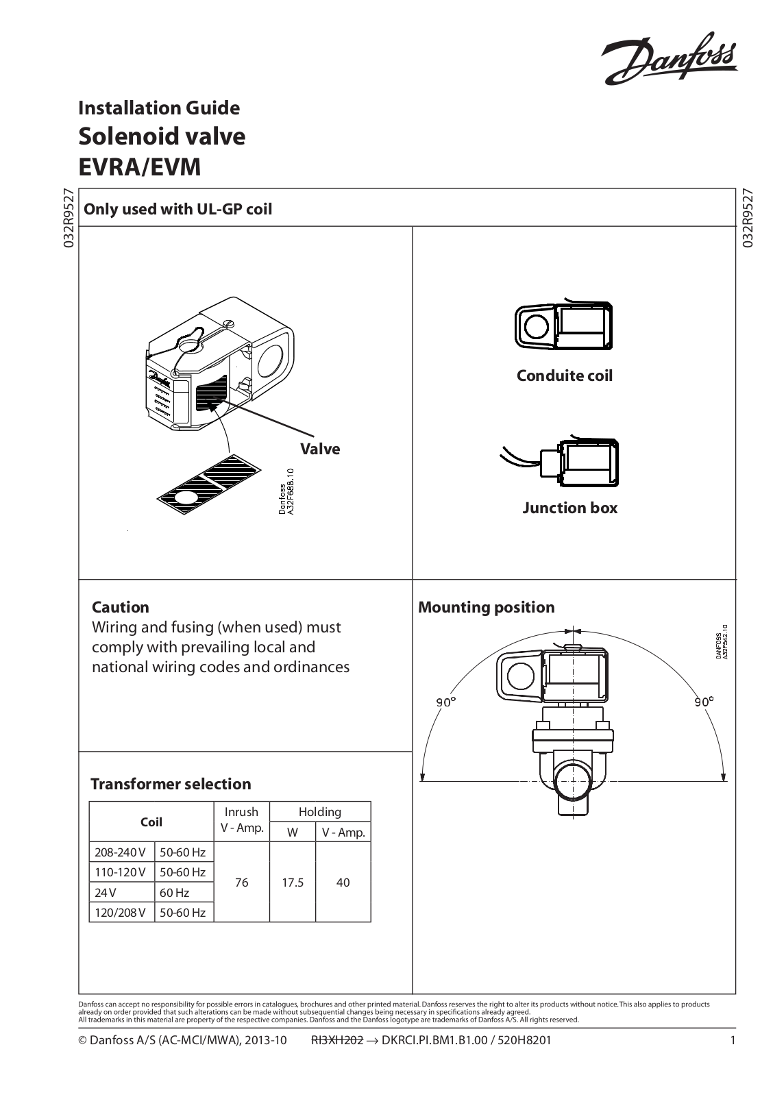 Danfoss EVRA, EVM Installation guide